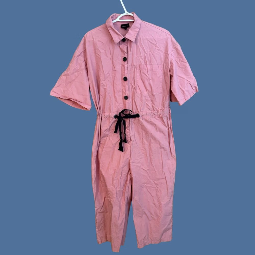 Vintage WHO WHAT WEAR Jumpsuit Women’s Wide Leg One-Piece Pink Black L Size 36" / US 14 / IT 50 - 1 Thumbnail