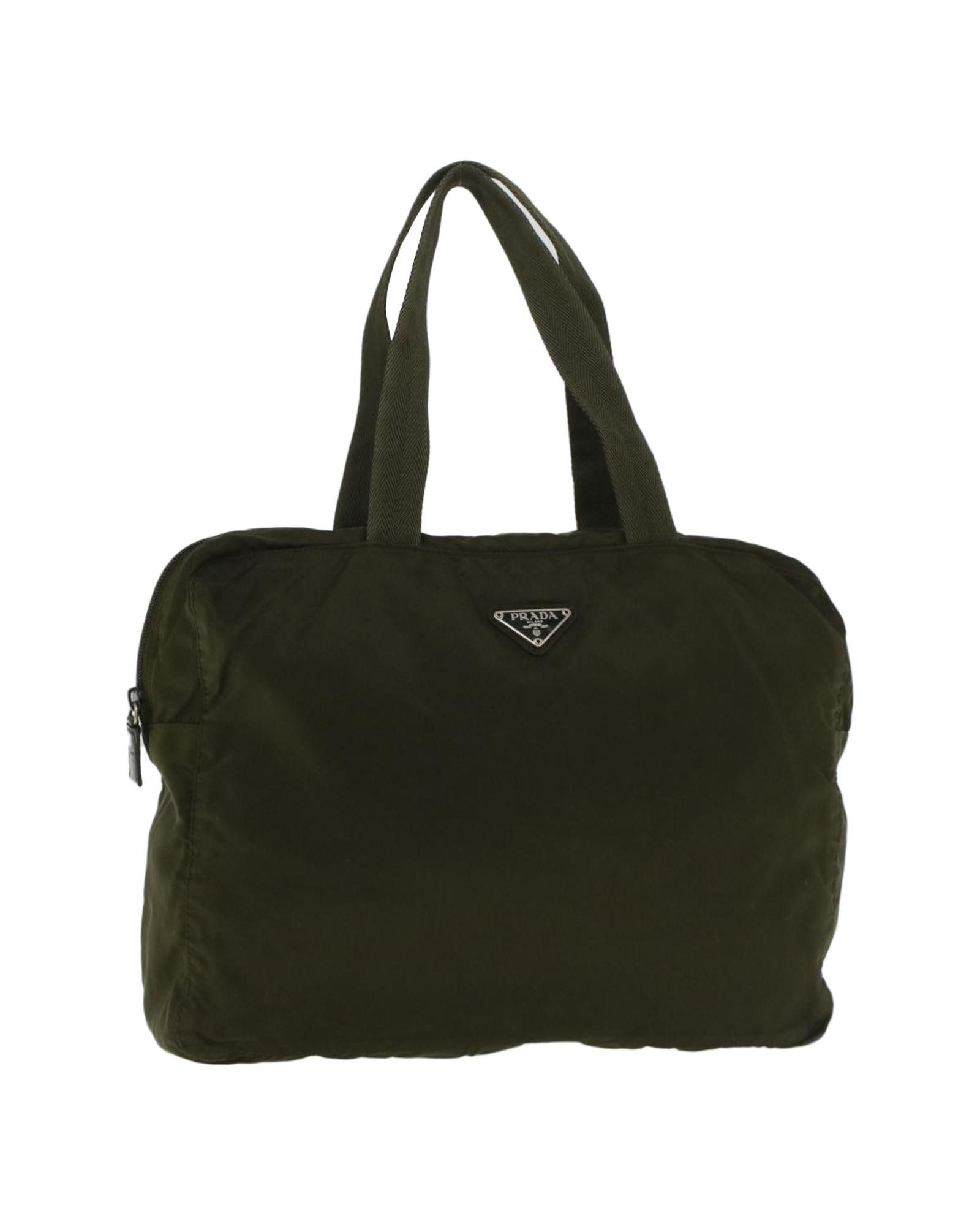 image of Prada Khaki Synthetic Designer Bag, Women's