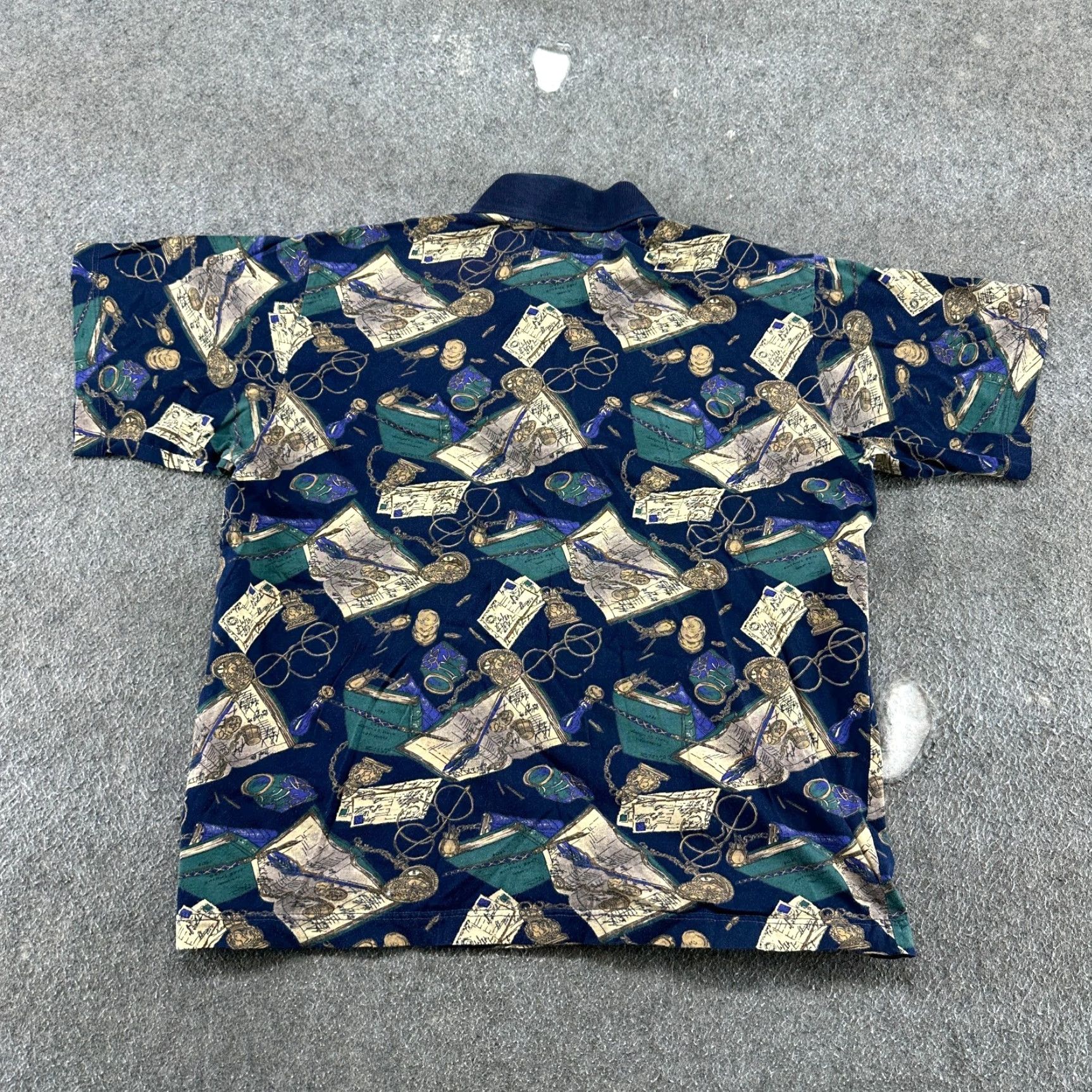 Vintage VINTAGE MOG Polo Shirt Mens M Blue Green AOP 90s Preppy Classic Casual Short Sleeve Cotton Shirt Men MOG Polo Shirt Mens M Blue Green 90s Size US M / EU 48-50 / 2 - 4 Thumbnail