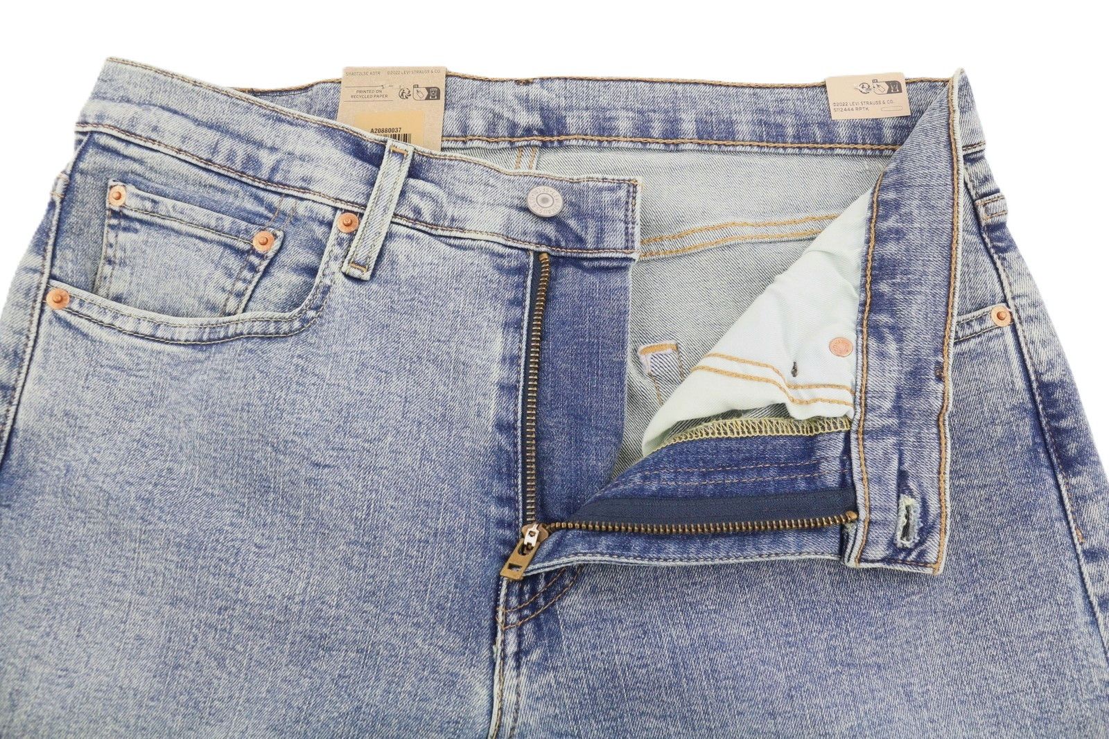 Levi's 502 W31/L32 Taper Zip Faded Blue Denim Jeans 87088 Size US 31 - 5 Thumbnail