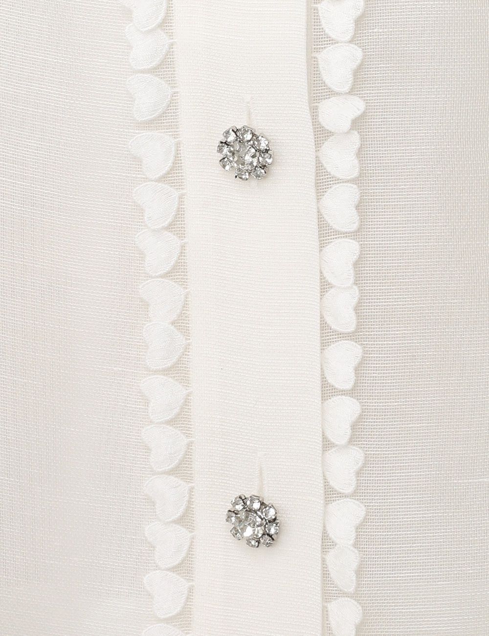 Zimmermann oc11z1025 Crush Heart Embellished Blouse in Cream Size XS / US 0-2 / IT 36-38 - 6 Thumbnail