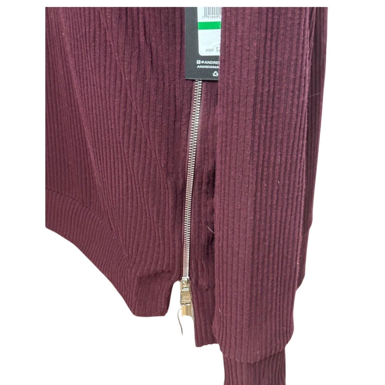 Andrew Marc Andrew Marc Sport Turtle Neck Zipper Ribbed Burgundy L NWT Size L / US 10 / IT 46 - 4 Thumbnail