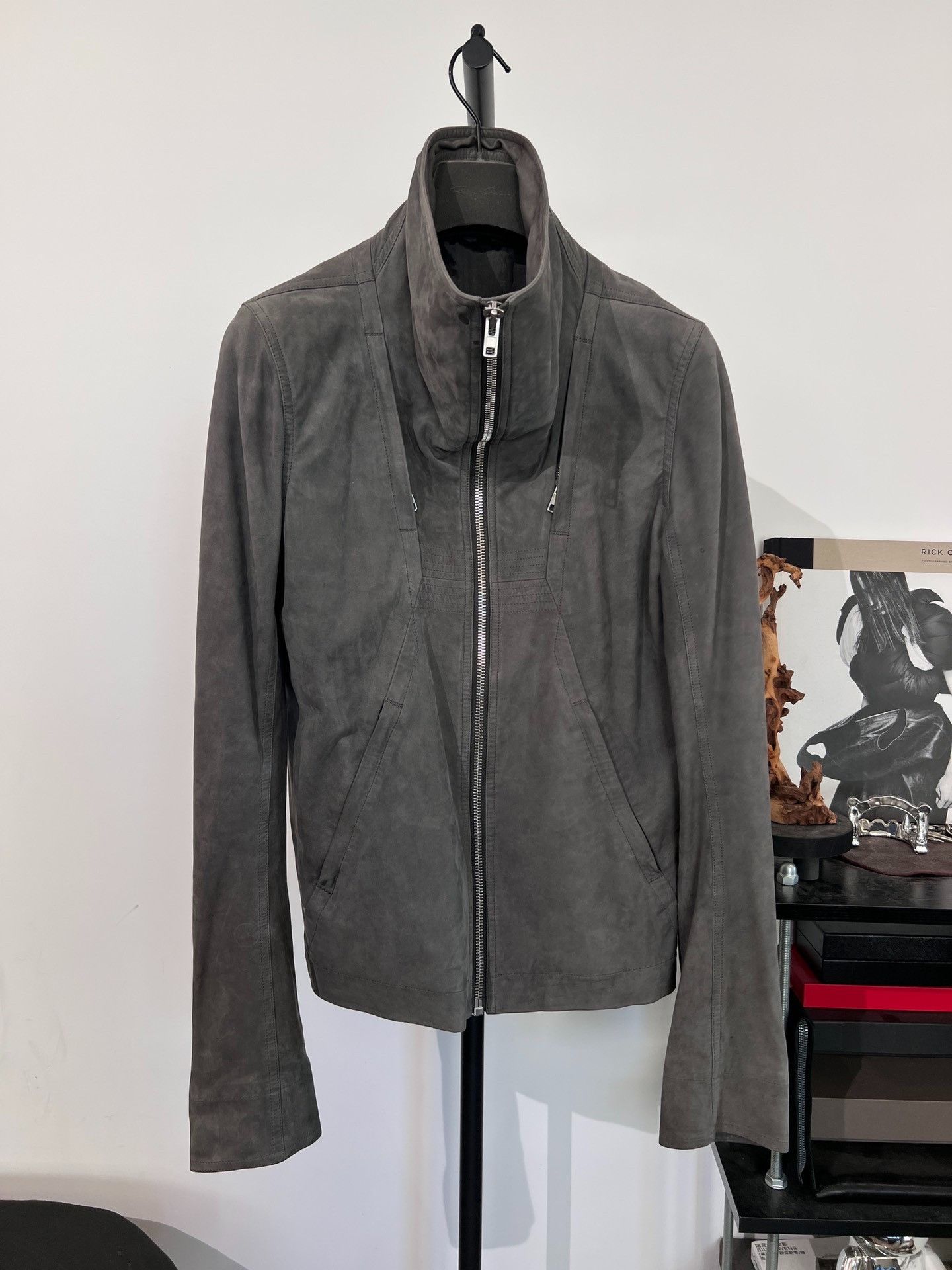 Rick Owens Rick Owens Suede Stand Collar Leather Jacket 48 Size US M / EU 48-50 / 2 - 1 Thumbnail