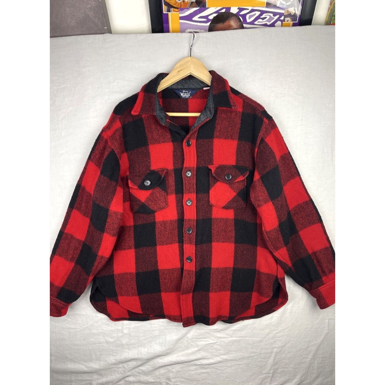 Vintage VINTAGE Woolrich Jacket Mens XL Mackinaw Hunting Red Black Buffalo Plaid Wool 53 Size US XL / EU 56 / 4 - 2 Thumbnail