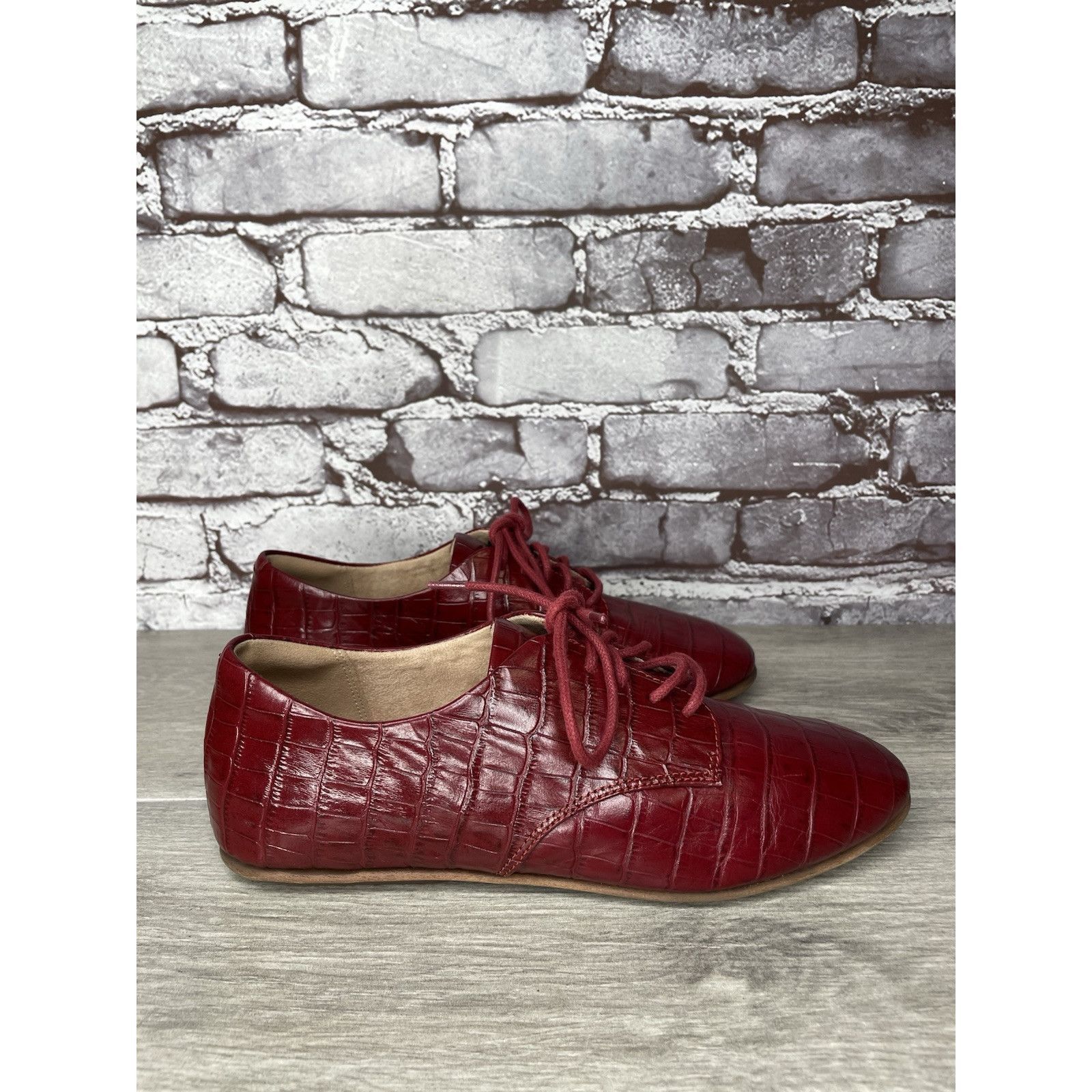 Other Fitflop Red Croco Leather Lace Up Comfort Oxfords Shoes Wome Size US 7 / IT 37 - 16 Thumbnail