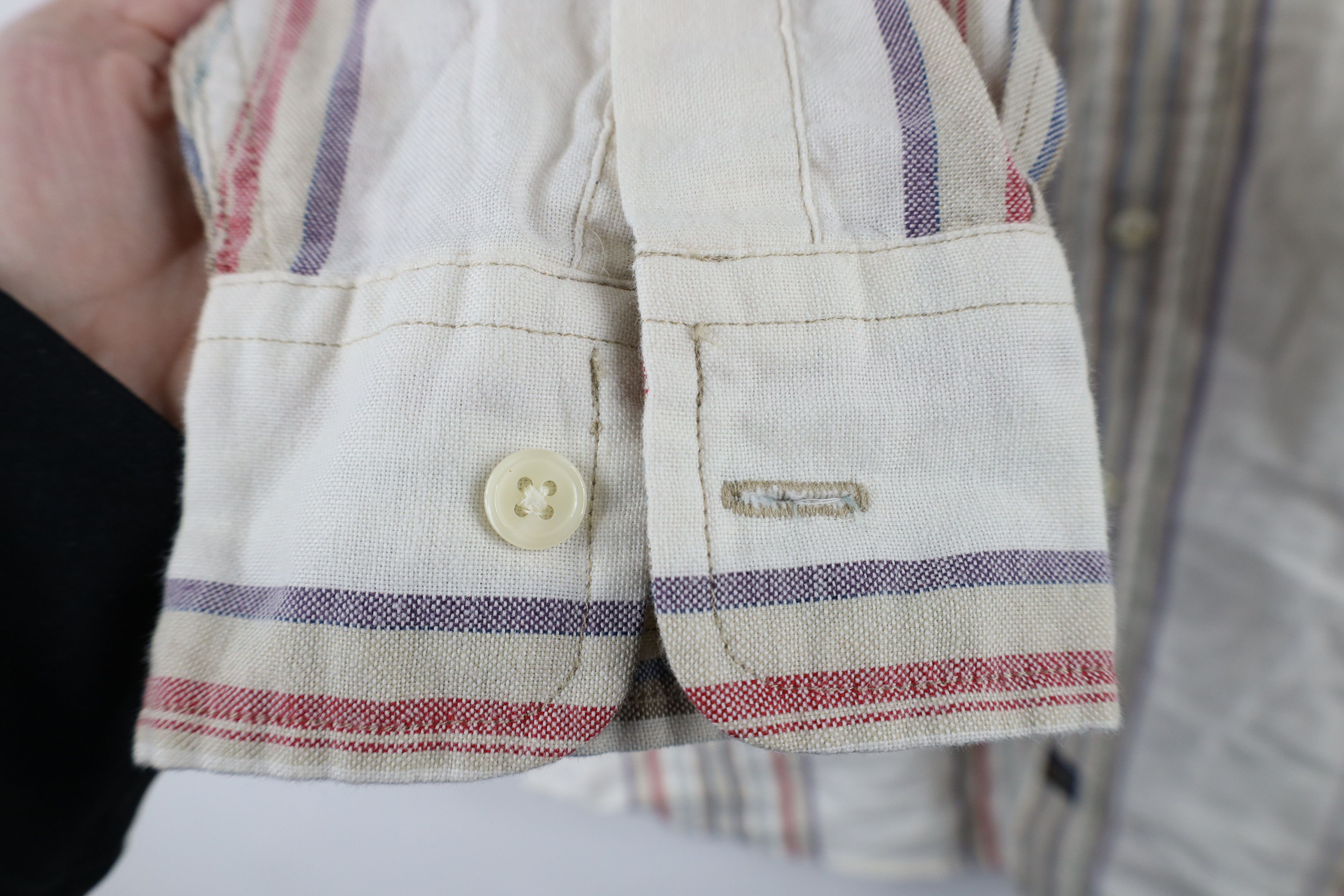 Vintage Vintage 90s Streetwear Striped Collared Button Down Shirt Size US M / EU 48-50 / 2 - 7 Thumbnail