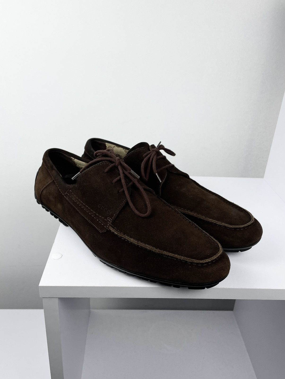 Gucci Vintage Gucci Size 9 Dark Brown Suede Leather Loafers Shoes Size US 8.5 / EU 41-42 - 1 Thumbnail