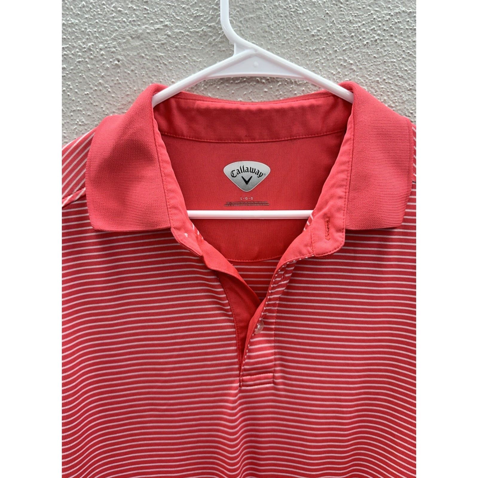 Callaway Callaway Mens Polo Shirt Size Large Orange/Pink Striped Short Sleeve Golf Size US L / EU 52-54 / 3 - 2 Thumbnail