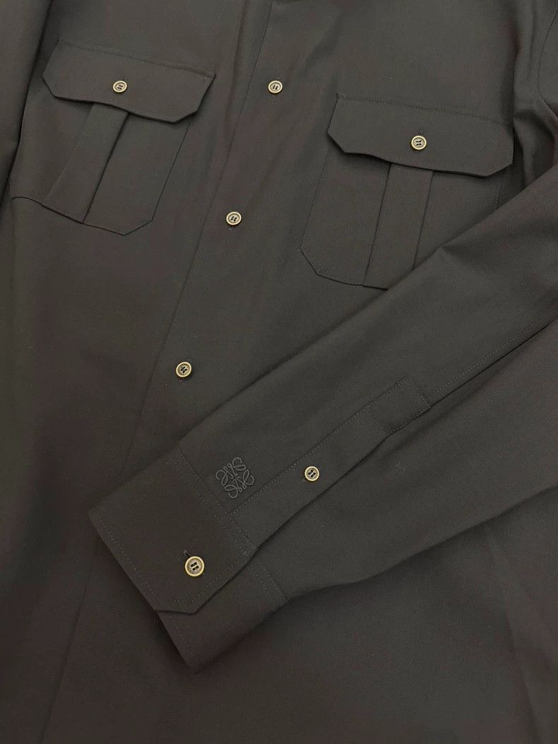 Loewe LOEWE size40 Black tactical embroidered logo long sleeve sh Size US M / EU 48-50 / 2 - 2 Thumbnail