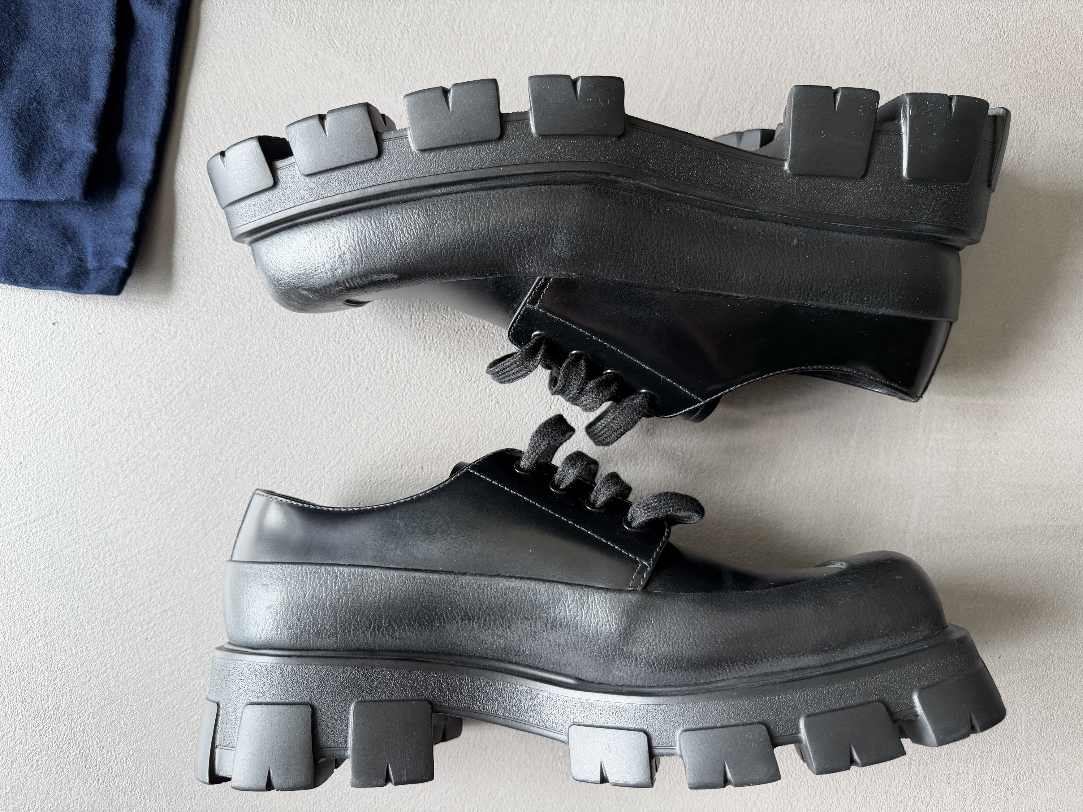 Prada PRADA Paneled Leather Monolith Derby Shoes, Square Toe Size US 11 / EU 44 - 8 Thumbnail