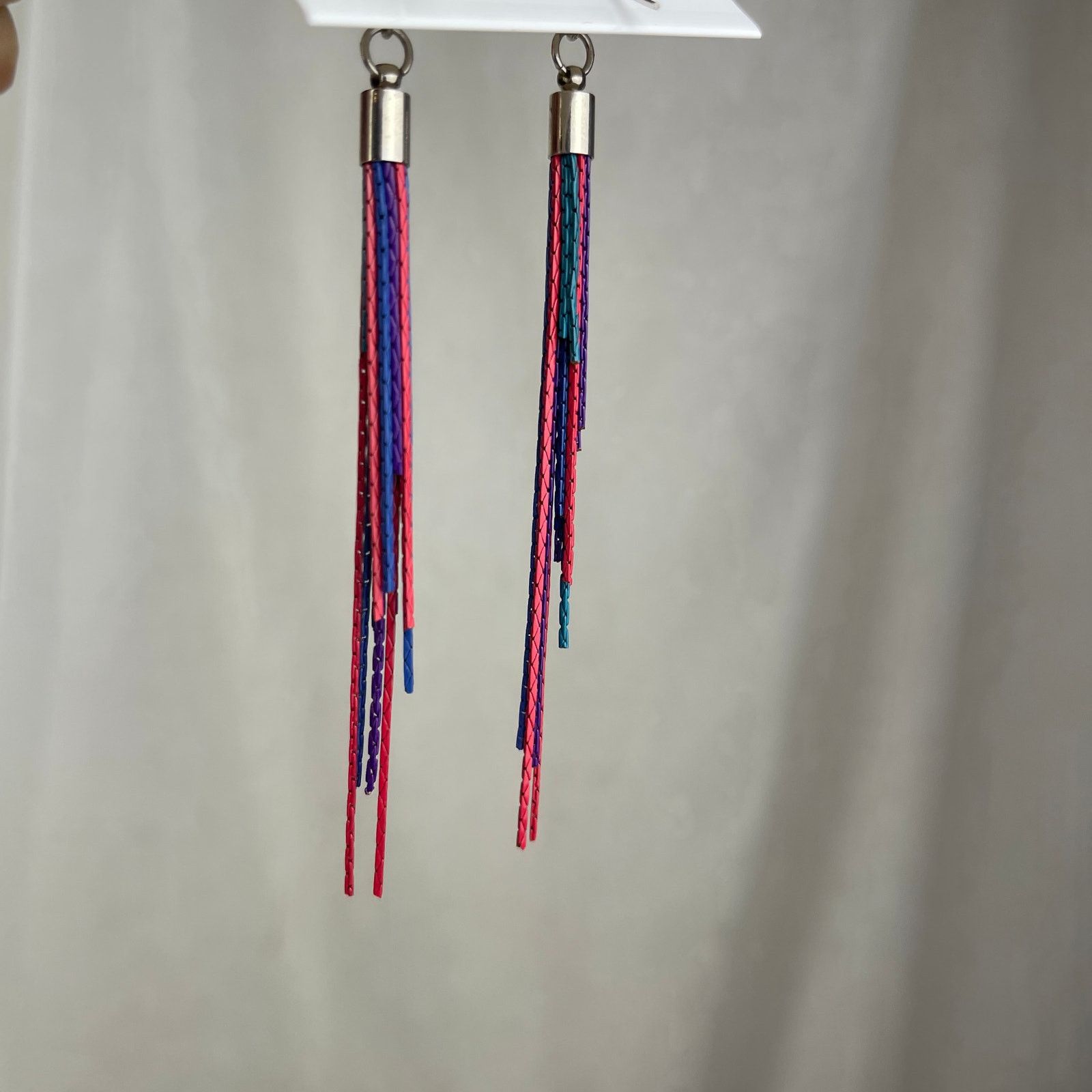 Other Colorful Chain Link Fringe Earrings Purple Teal Pink Blue Size ONE SIZE - 18 Thumbnail