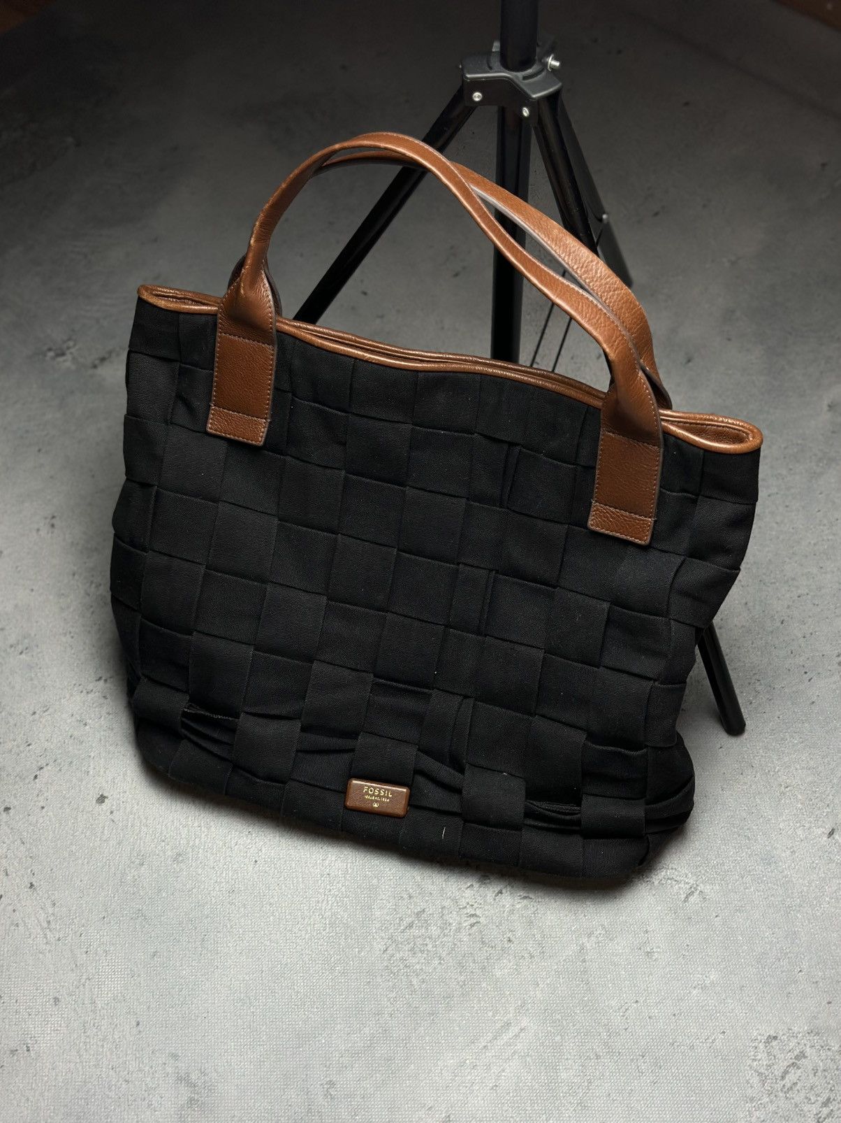 Fossil Fossil Emerson Woven Tote Canvas Shoulder Bag Lux Avantgarde Size ONE SIZE - 4 Thumbnail
