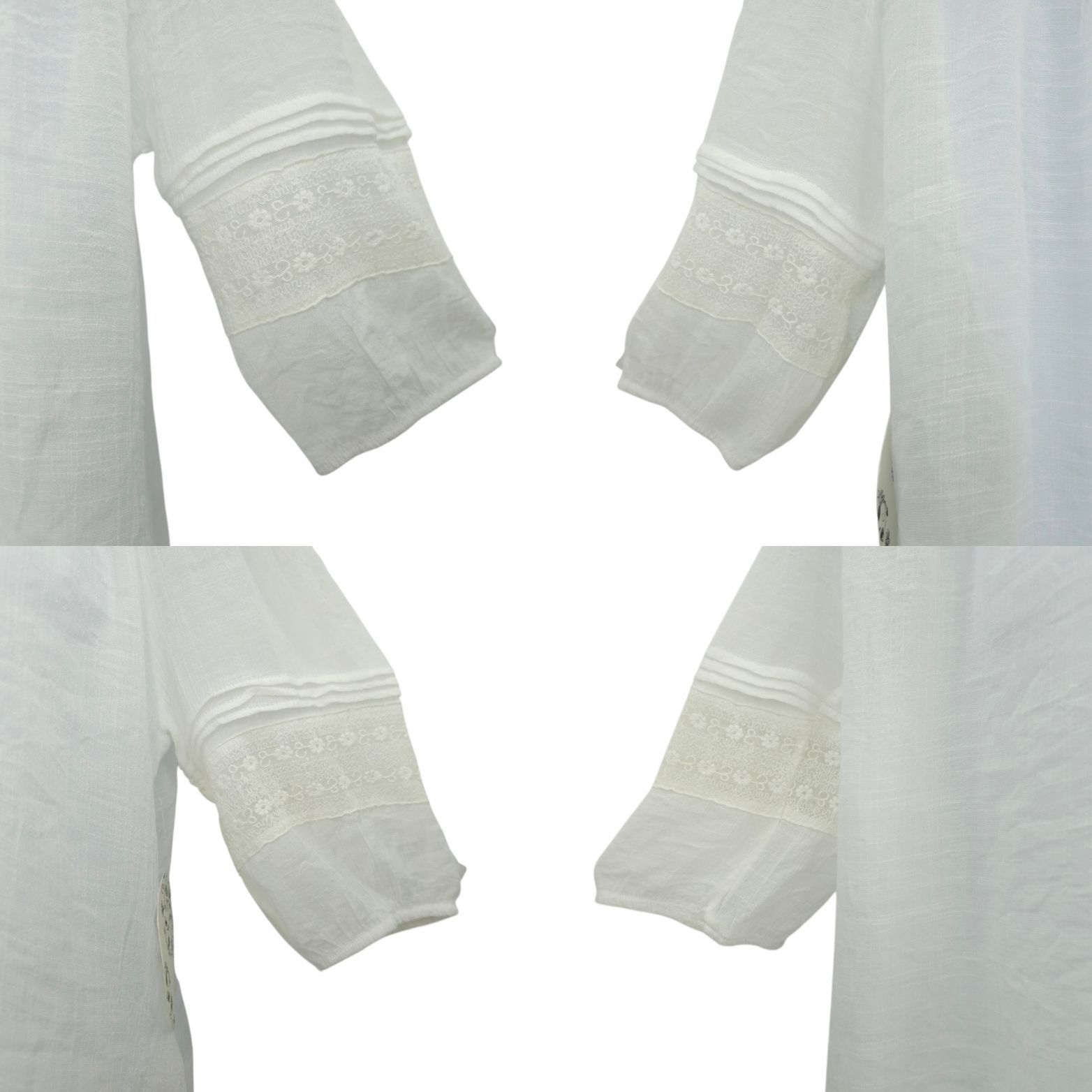 Other Naif Boho Peasant Top M White Gauze Off Shoulder Eyelet Fest Size M / US 6-8 / IT 42-44 - 10 Thumbnail