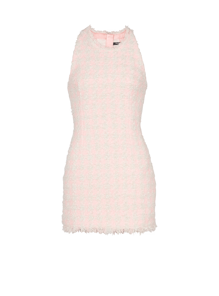 o1s1wg111225 Tweed Short Dress in Pink