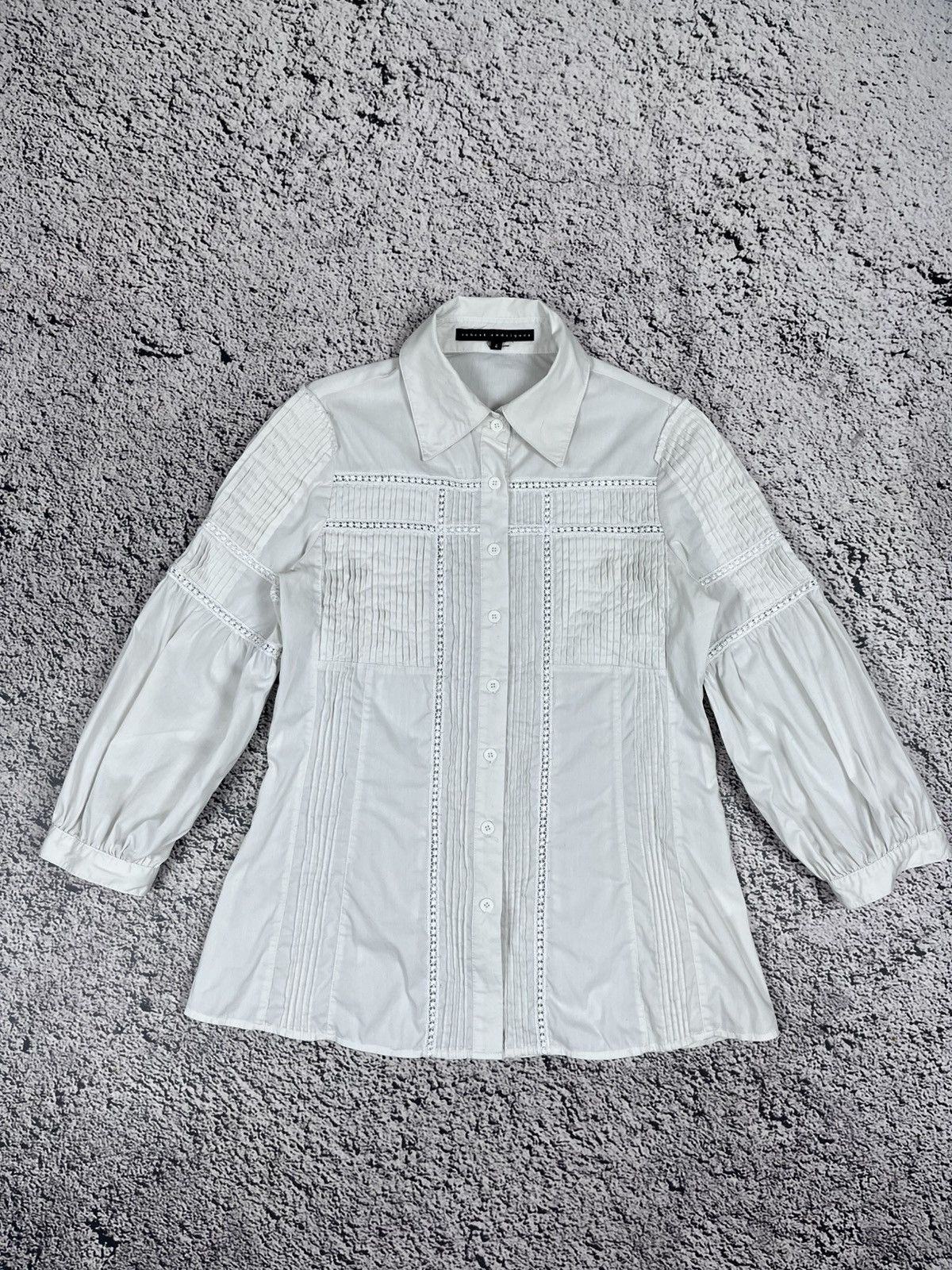 Robert Rodriguez Robert Rodriguez Lace Pintuck Victorian Blouse Prairie Top Size S / US 4 / IT 40 - 1 Thumbnail