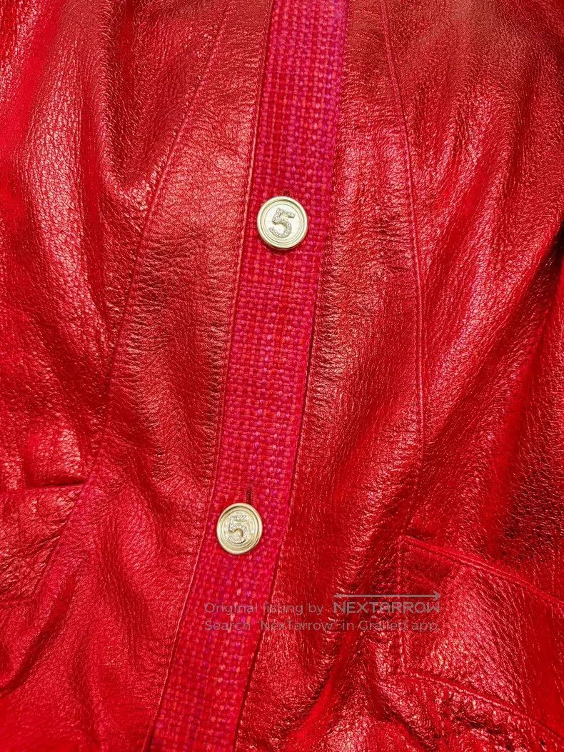 Chanel Chanel 21S stitching red round-neck long-sleeved jacket Size XS / US 0-2 / IT 36-38 - 5 Thumbnail