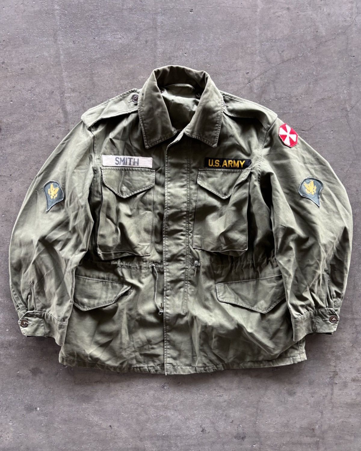 Vintage 50s U.S Army OG Military Parkas Jacket With Emblem Size US M / EU 48-50 / 2 - 1 Thumbnail