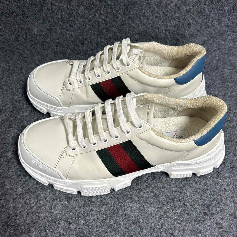 Gucci Gucci Retro Striped Low-Top Sneakers for Men 0079 Size US 9 / EU 42 - 1 Thumbnail