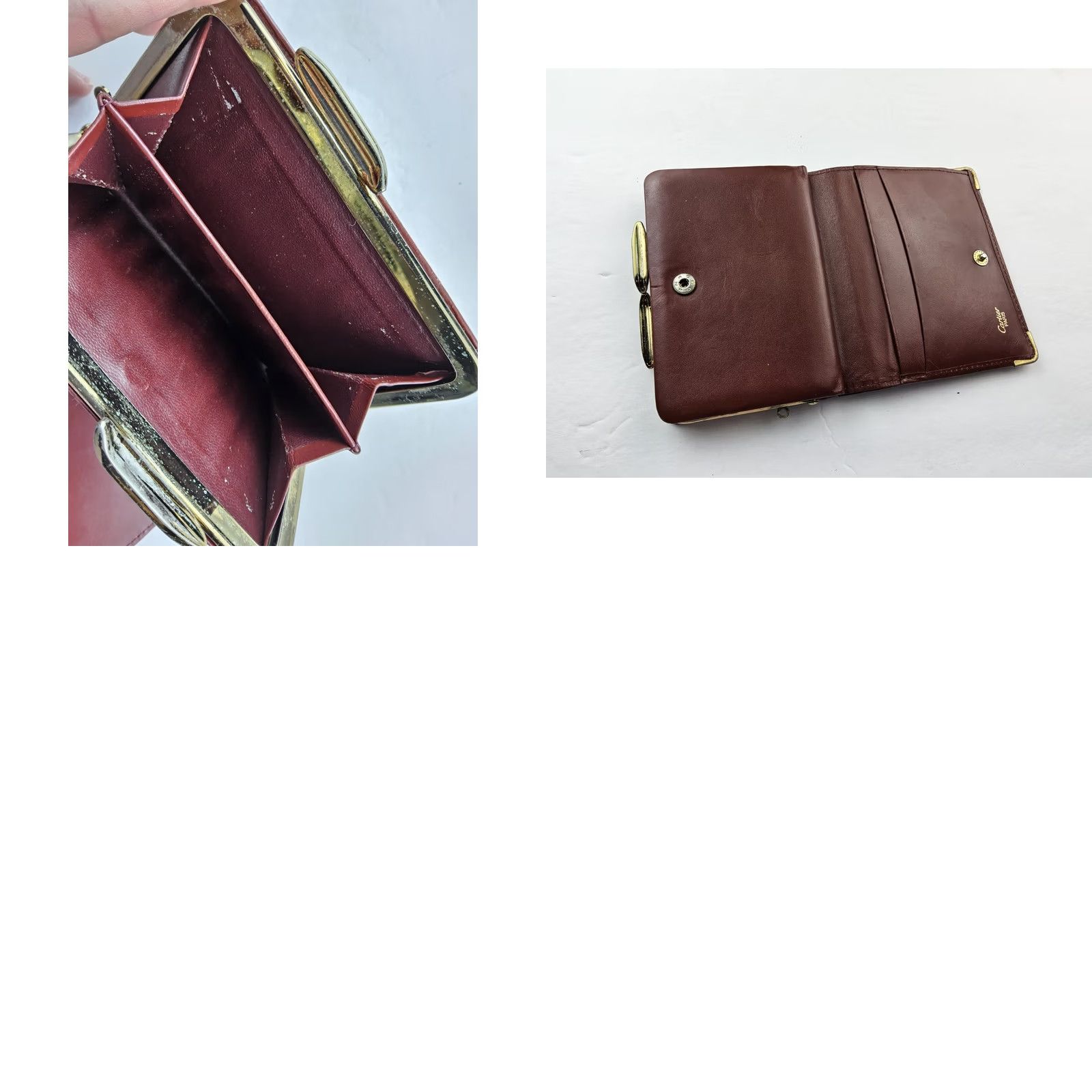 Cartier Cartier Wallet Burgundy Leather Bifold Snap Kisslock Wallet Women Size ONE SIZE - 8 Thumbnail