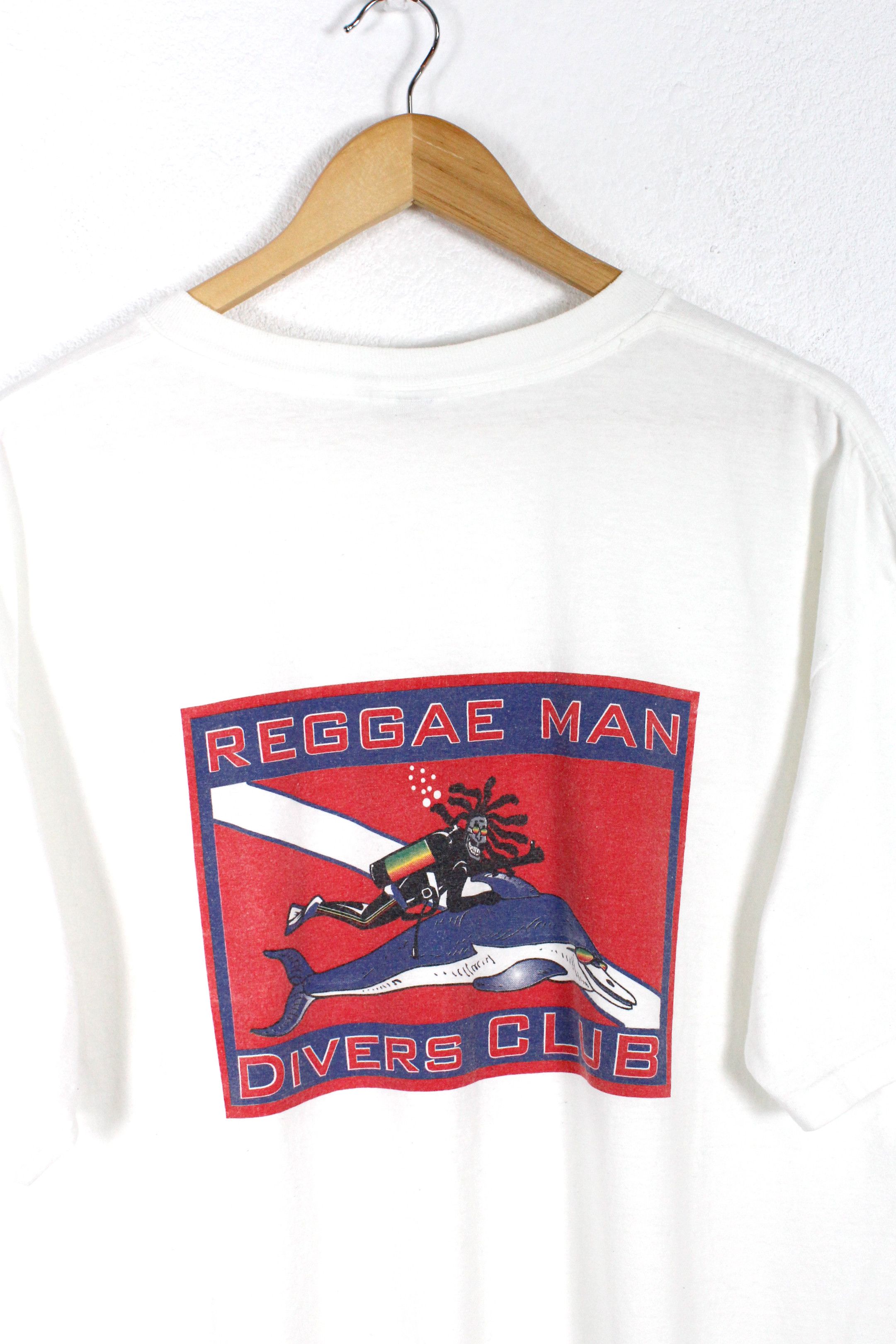 Bob Marley × Vintage Reggae Man Divers Club Jamaica Graphic RAre Tee T-shirt 90s Size US XL / EU 56 / 4 - 5 Thumbnail