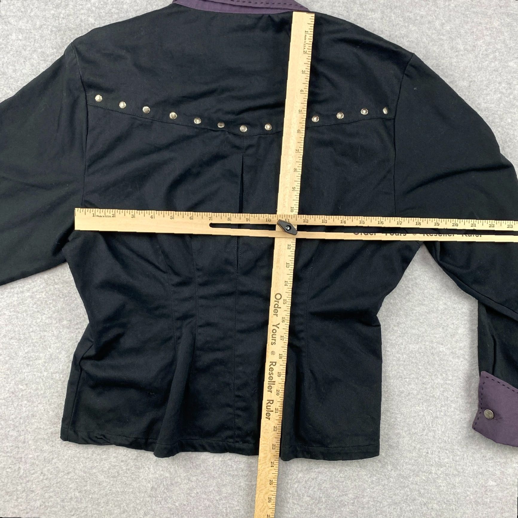 Wrangler VINTAGE Wrangler Western Shirt Jacket Womens Large L Black Button Up Studded Size L / US 10 / IT 46 - 5 Thumbnail