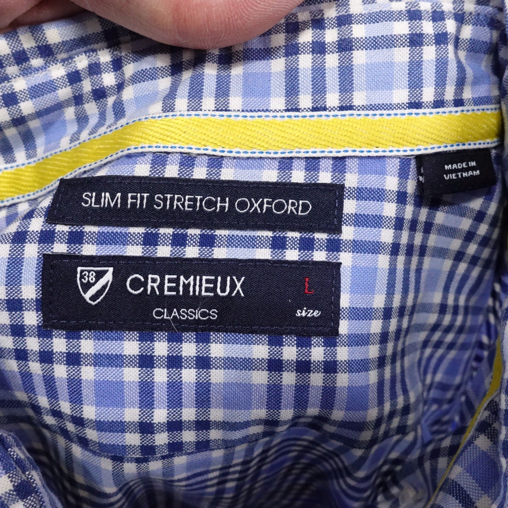 Cremieux Daniel Cremieux Slim Fit Button-Up Shirt Men Large Blue Gingham Check Casual Business Formal Seasonal Size US L / EU 52-54 / 3 - 6 Thumbnail