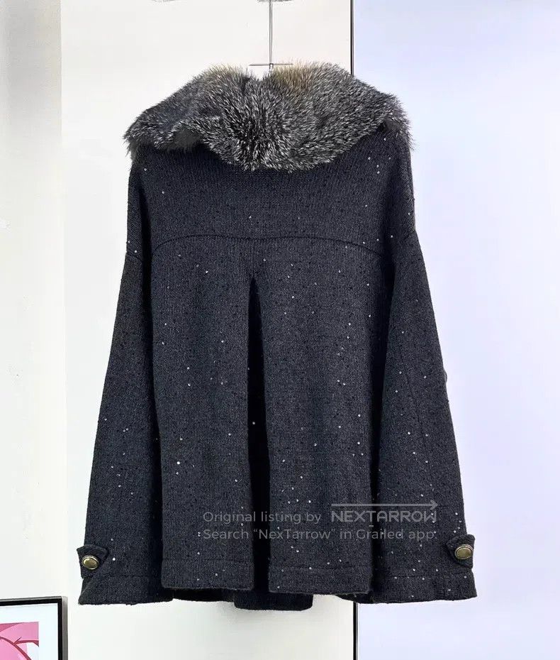 Brunello Cucinelli Brunello Cucinelli Greyish Black Cashmere Knitted Collar J Size M / US 6-8 / IT 42-44 - 2 Thumbnail