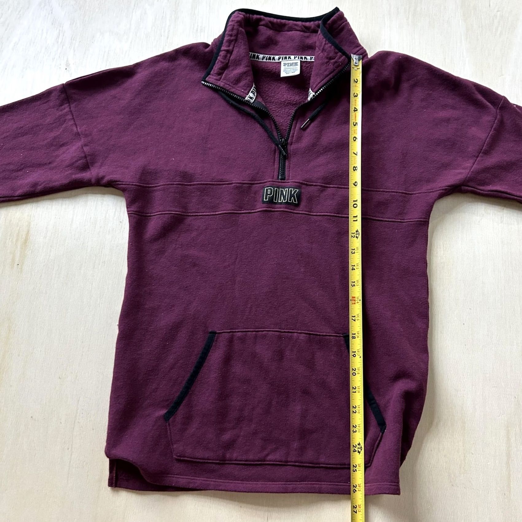 Pinko PINK Shirt Womens XS Purple Victoria Secret Sweatshirt Plum Fleece Zip Kangaroo Pocket Size XS / US 0-2 / IT 36-38 - 5 Thumbnail
