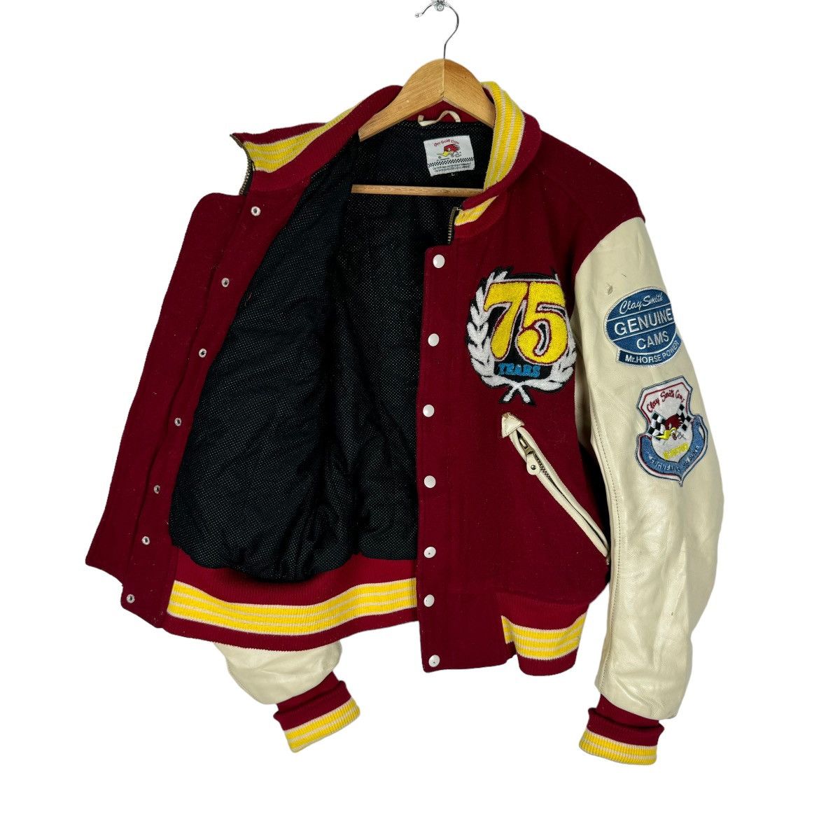 Sports Specialties ☀️CLAYSMITH MOONEYES FW2006 COWHIDE LEATHER VARSITY JACKET Size US L / EU 52-54 / 3 - 10 Thumbnail