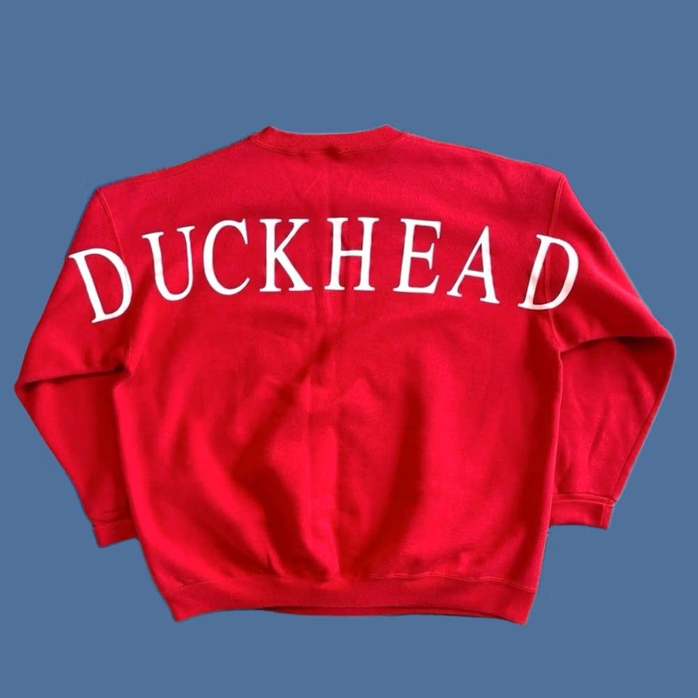 Vintage VINTAGE Duck Head Sweatshirt XL Spell Out Back Nature Outdoor Red 90s Mens Size US XL / EU 56 / 4 - 1 Thumbnail
