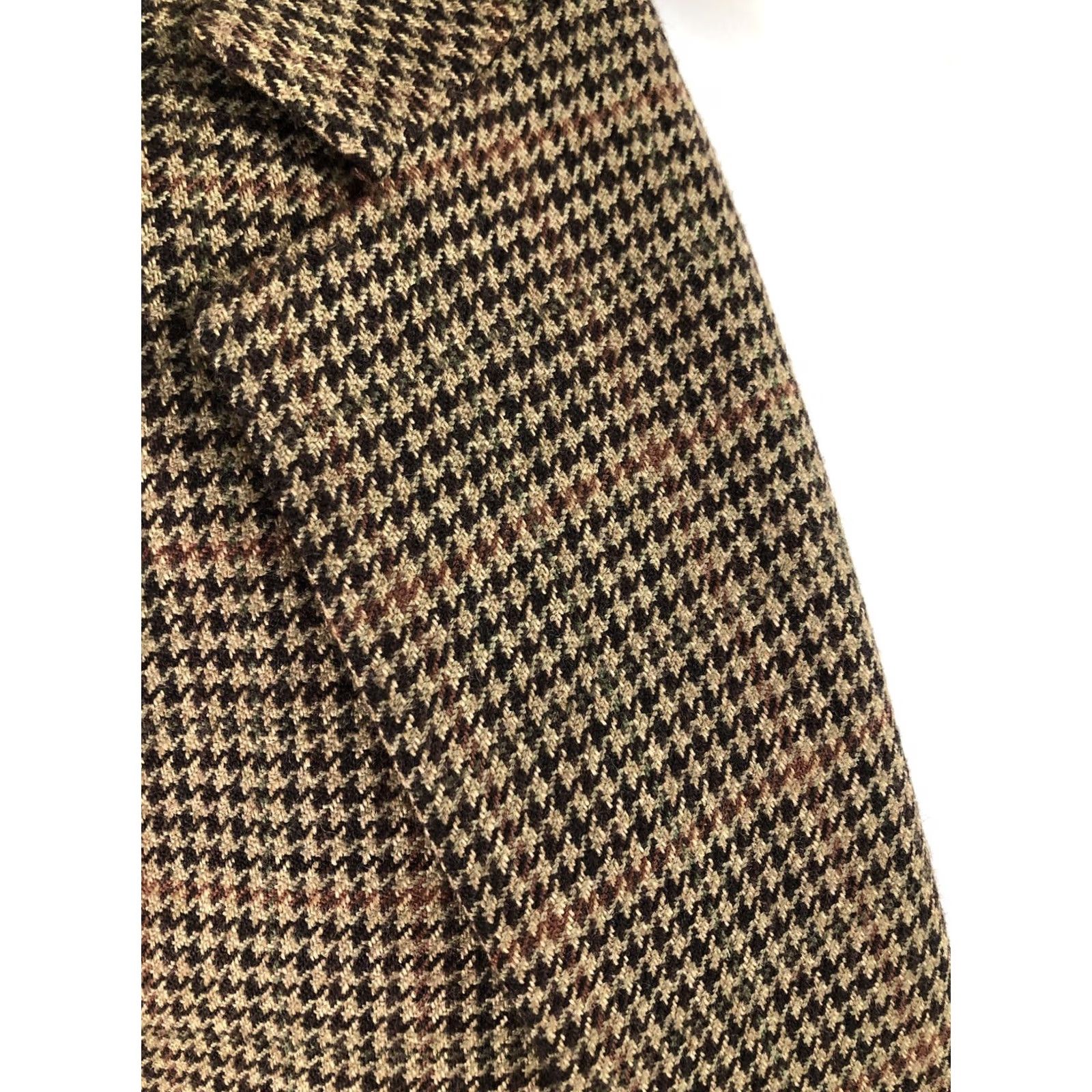 Ralph Lauren LAUREN / Ralph Lauren Blazer - Houndstooth Lam bswo ol Wool 42L Long Big & Tall Men Brown 90s Blazer Mens Size 42R - 2 Thumbnail