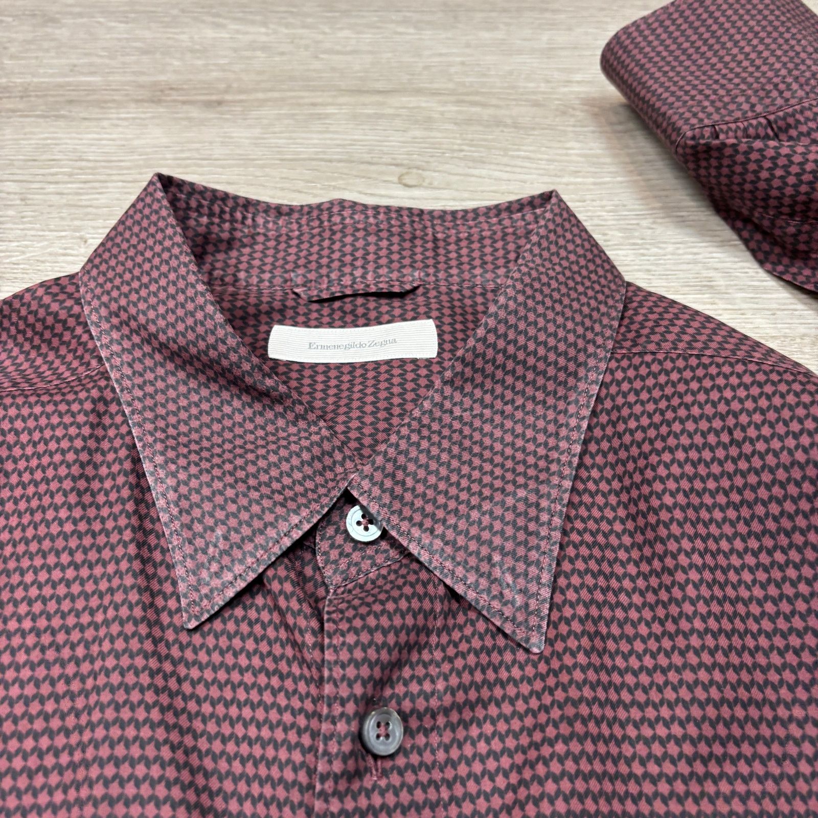 Ermenegildo Zegna Ermenegildo Zegna Button Down Printed Dress Shirt Men's 2XL Size US XXL / EU 58 / 5 - 11 Thumbnail