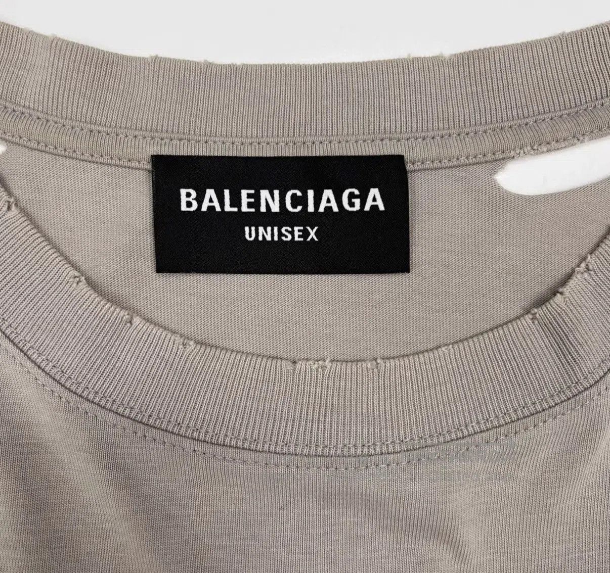 Balenciaga Gray Distressed Short-Sleeve Shirt. Size US S / EU 44-46 / 1 - 3 Thumbnail