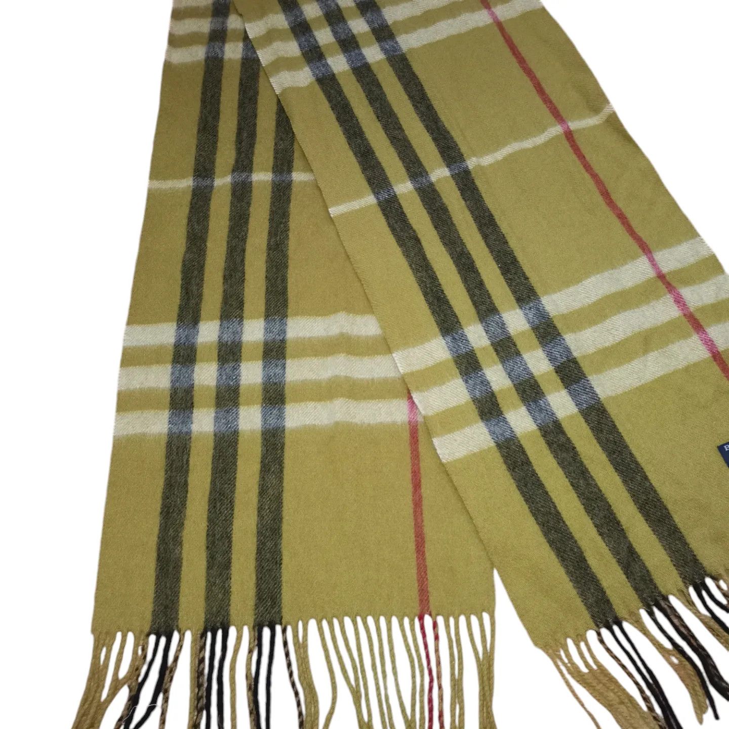 Burberry × Vintage Vintage Burberry Green Check Classic Cashmere Scarf Size ONE SIZE - 6 Thumbnail