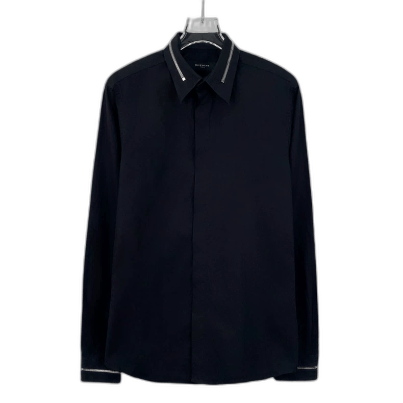 Givenchy Givenchy Givenchy Black Long Sleeve Cotton Shirt -2507 Size US M / EU 48-50 / 2 - 1 Thumbnail
