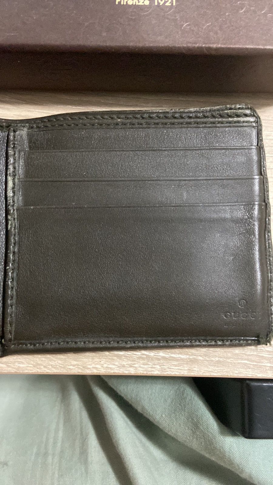 Gucci × Vintage Vintage Gucci GG Dark Green Leather Wallet Size ONE SIZE - 8 Thumbnail