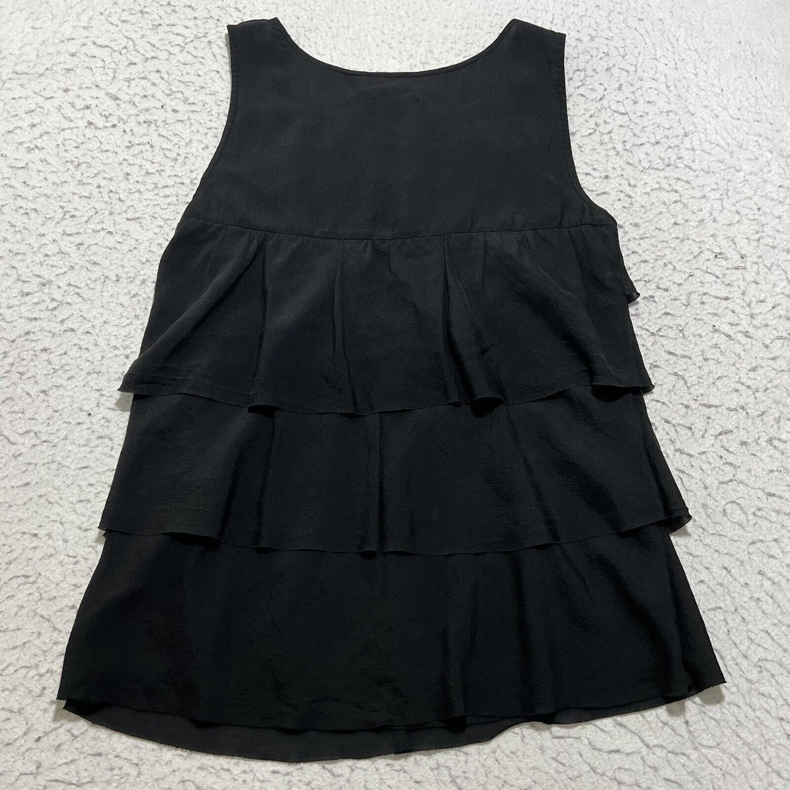 J.Crew J. Crew Silk Tiered Ruffled Tank Top Sleeveless Black Size XS / US 0-2 / IT 36-38 - 7 Thumbnail