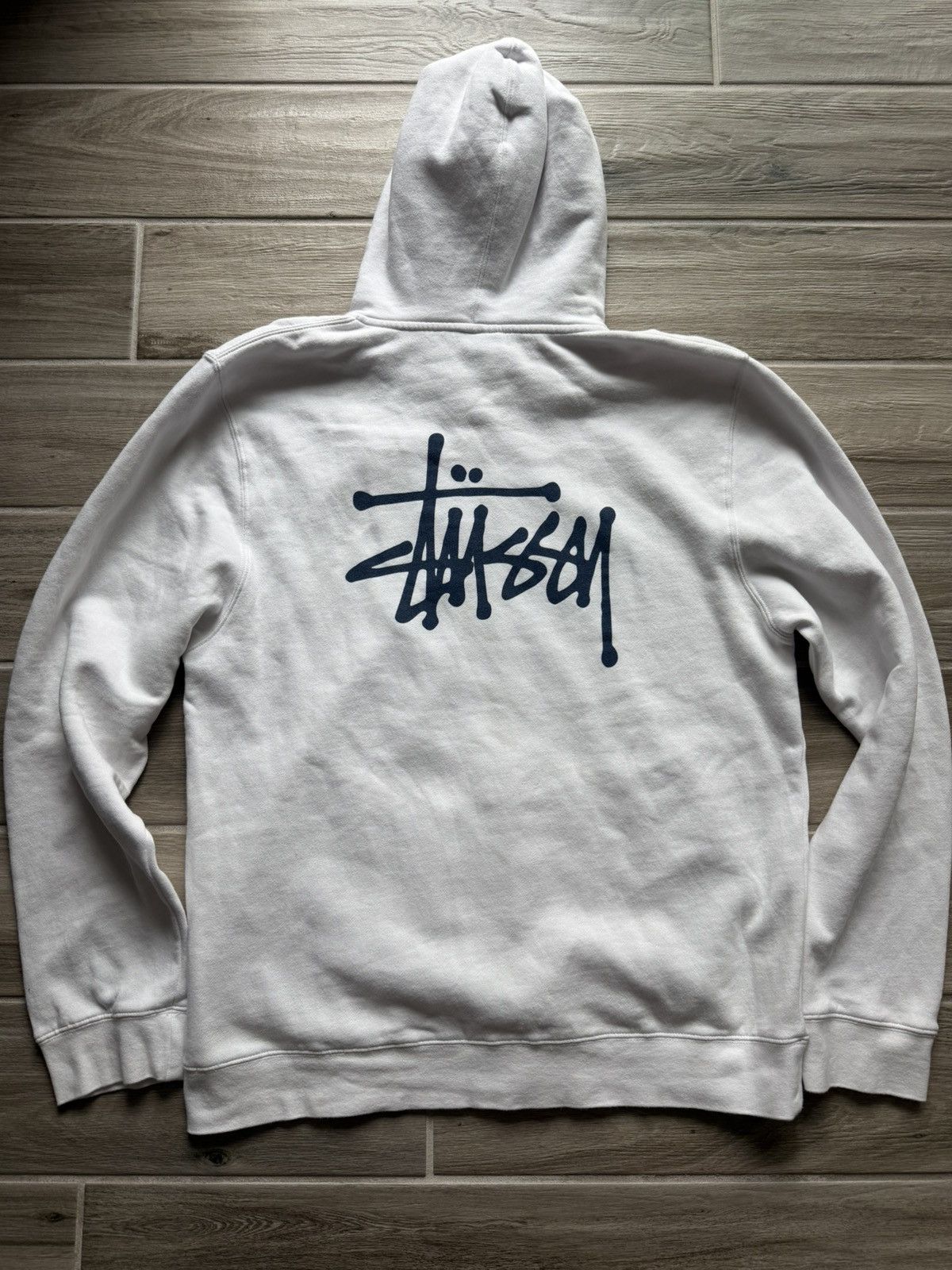 Brand New Stussy Logo Zip-Up Hoodie Jacket Size XXL White DS