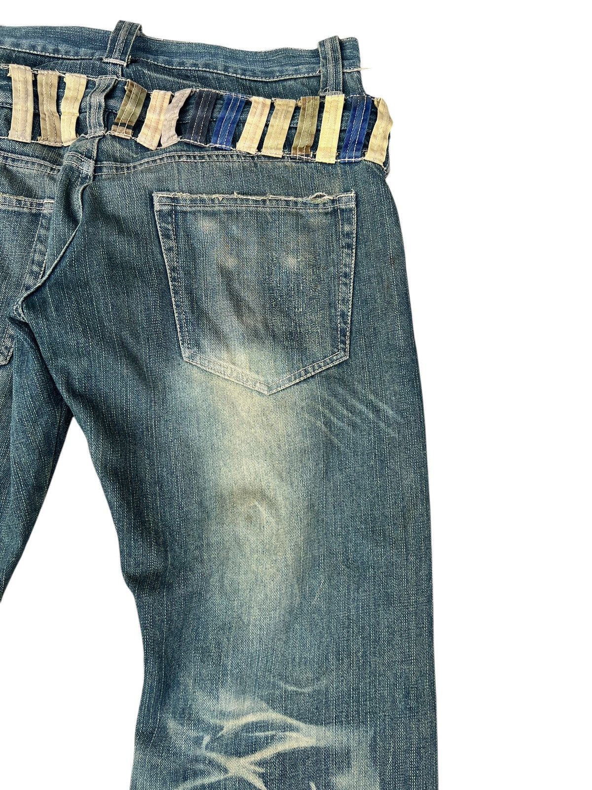Vintage Double Waist Dirty Mud Denim Distressed Jeans Size US 31 - 16 Thumbnail