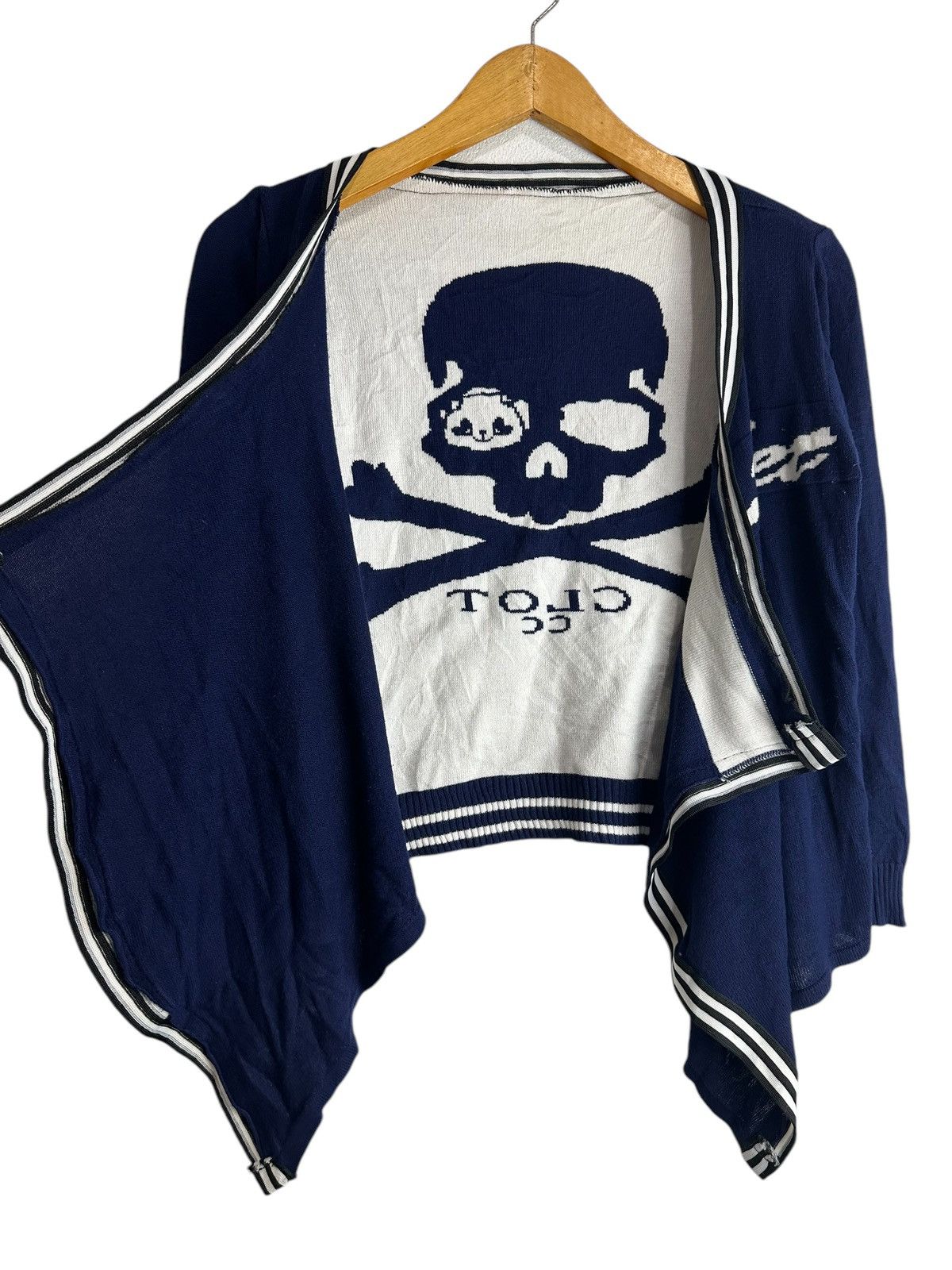 Japanese Brand RARE ASSYMETRICAL KNIT SKULL DOUBLE ZIPPER PUNK LGB STYLE Size US M / EU 48-50 / 2 - 3 Thumbnail
