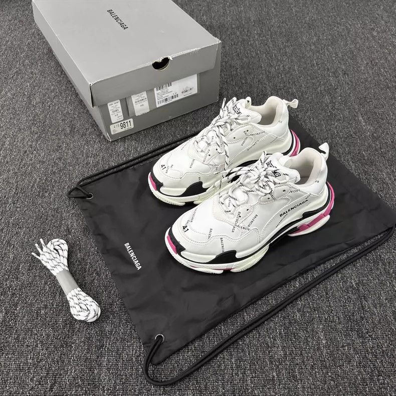 Balenciaga Balenciaga The black and white pink logo of Dad Shoes Tripl Size US 8 / EU 41 - 1 Thumbnail