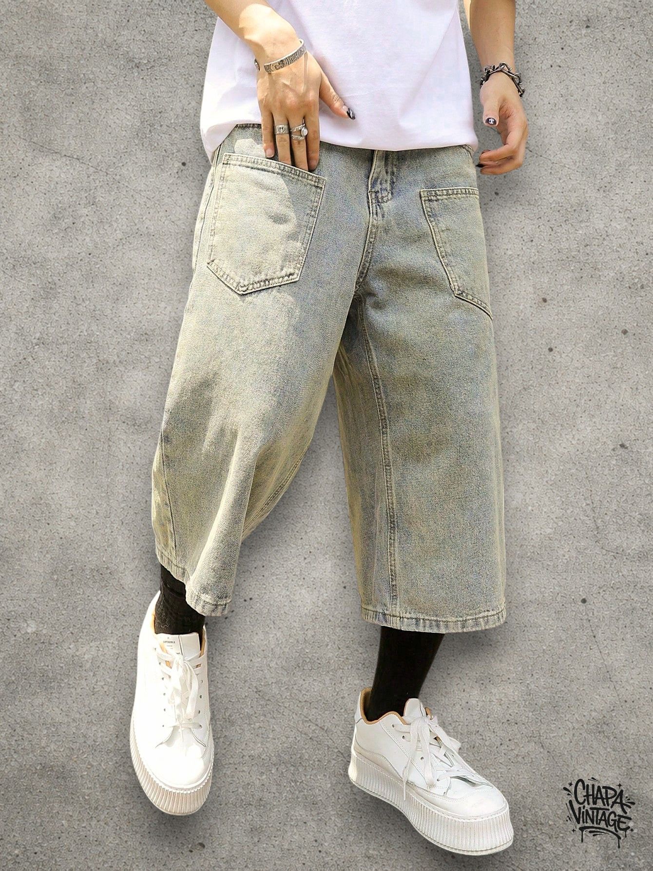 Japanese Brand Washed denim jorts Size US 32 / EU 48 - 2 Thumbnail