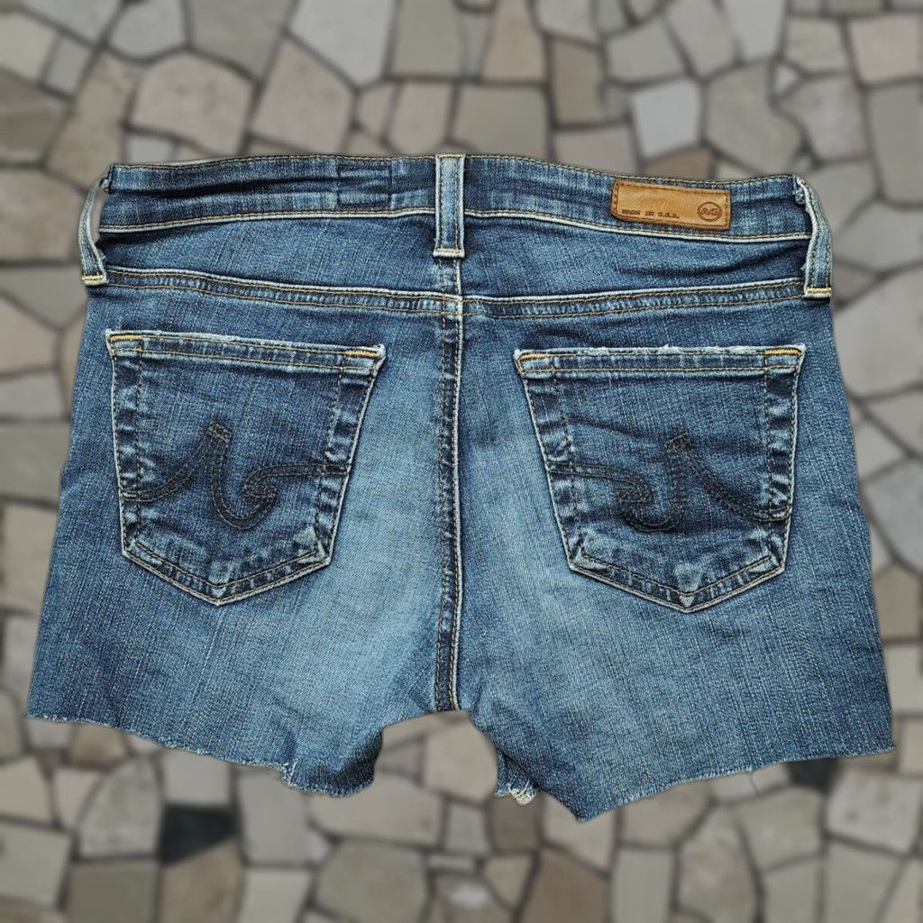 Denime AG Adriano Goldschmied Womens 25 Denim Cut Off Shorts Raw Hem Denim Streetwear 5-Pocket Regular Rise 7 in Blue Size 42" / US 20 - 1 Thumbnail