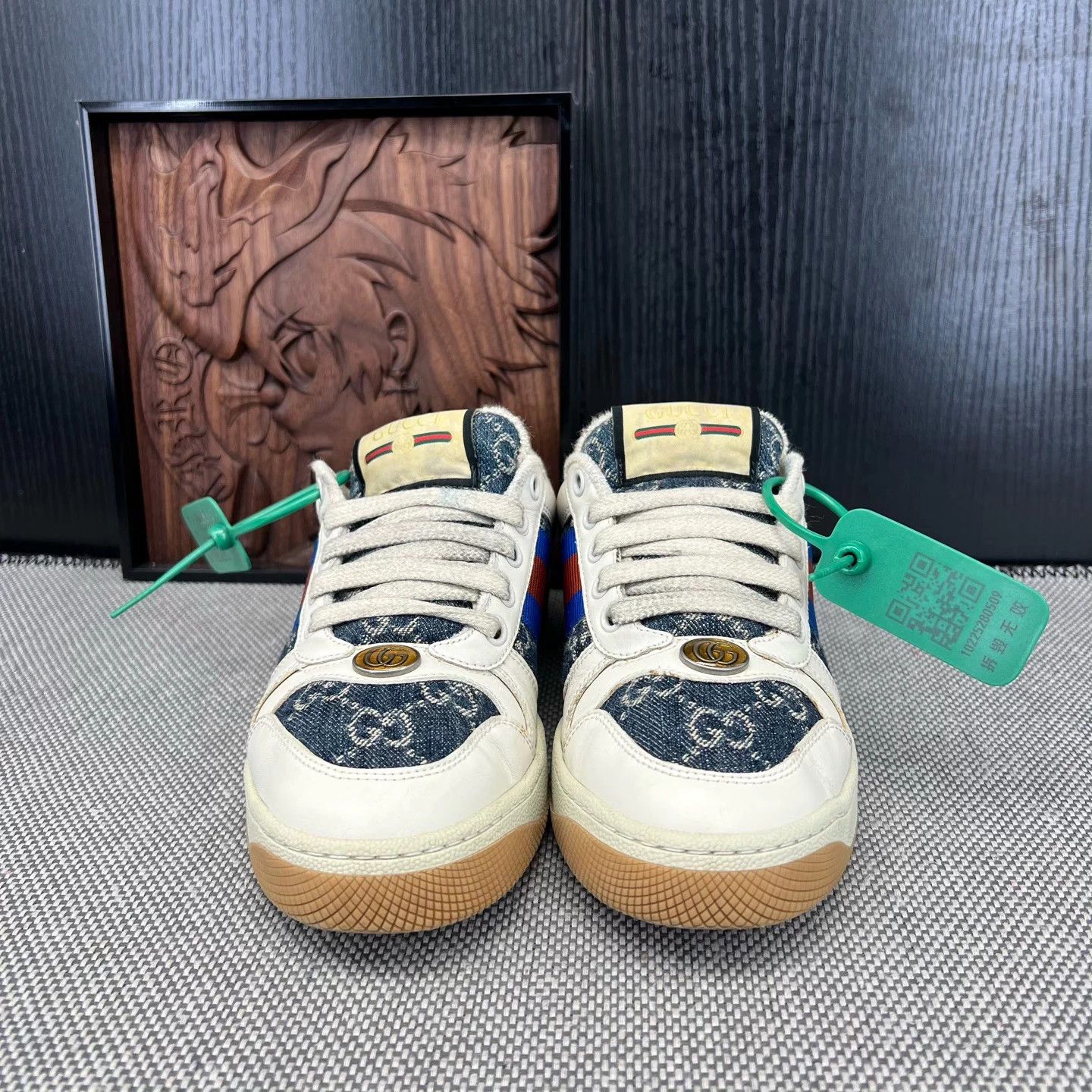 Gucci Gucci Ace Distressed Enamel Red Blue Sneakers Women's 35.5 Size US 4.5 / IT 34.5 - 6 Thumbnail