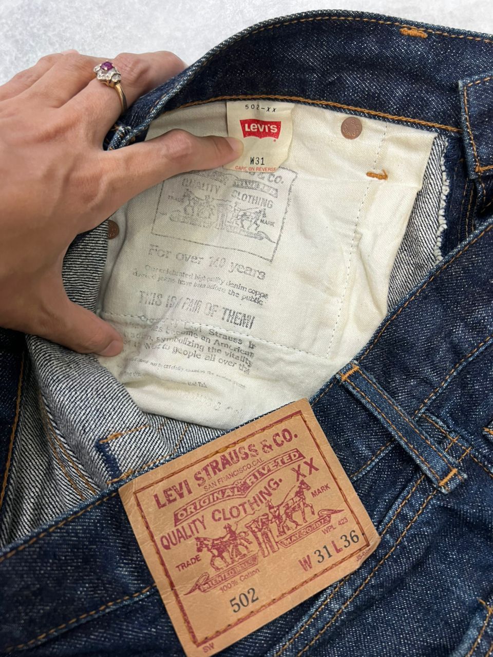 Levi's Vintage Clothing LVC 502 Big E Selvedge Jeans Size US 31 - 10 Thumbnail