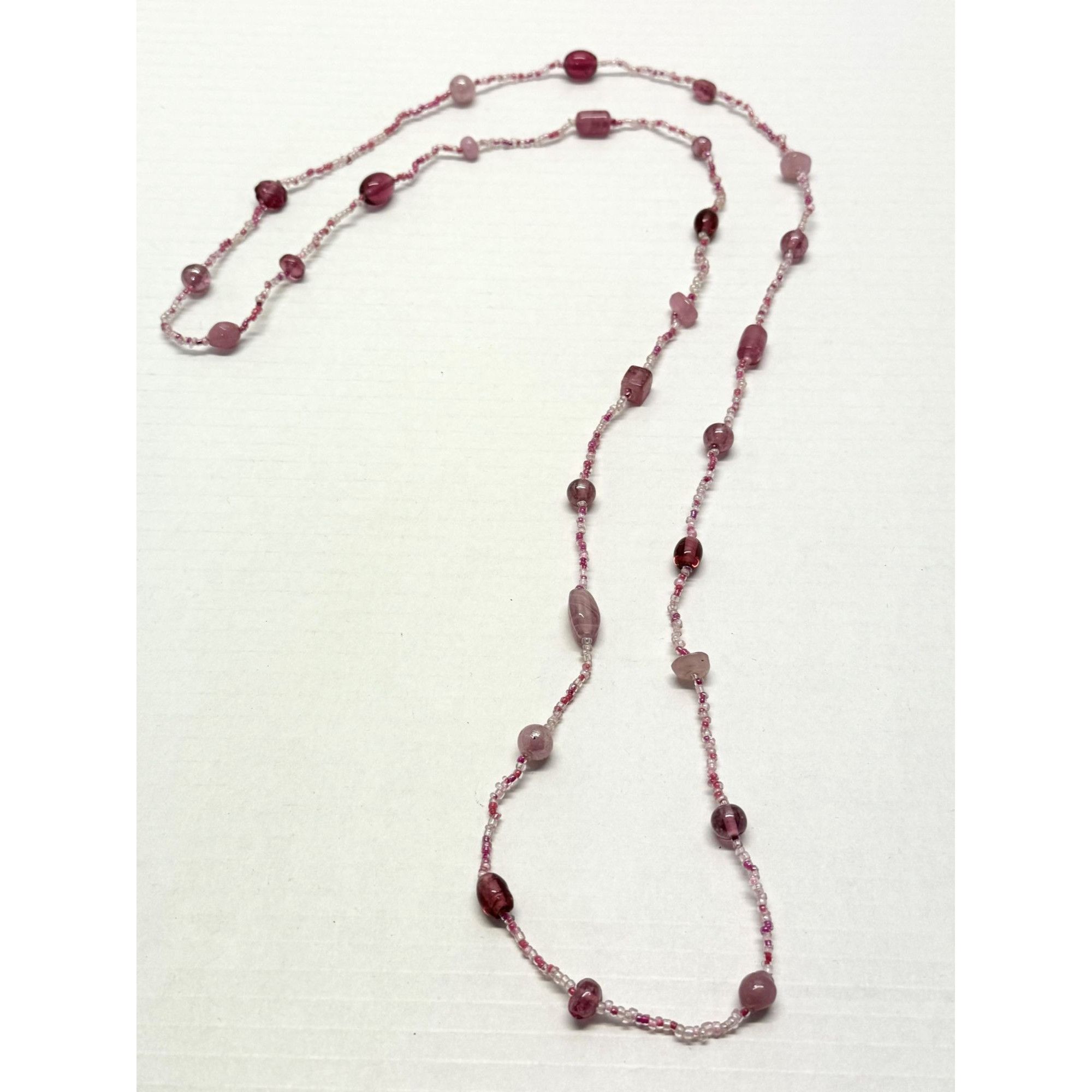 Vintage Vintage pink art glass beaded necklace Size ONE SIZE - 3 Thumbnail