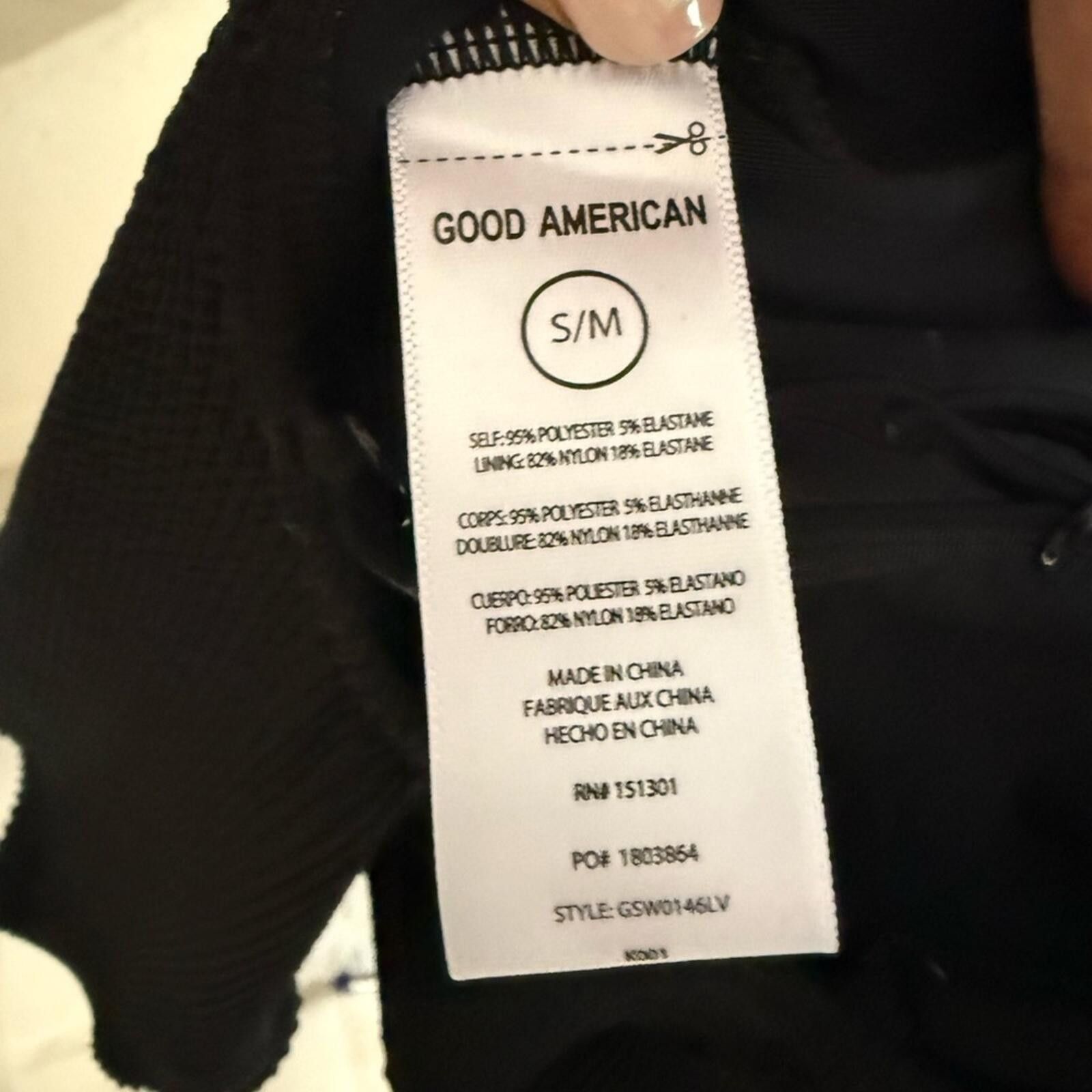 Other Good American $119 Always Fits Black High Cut One Piece S/M Size ONE SIZE - 9 Thumbnail