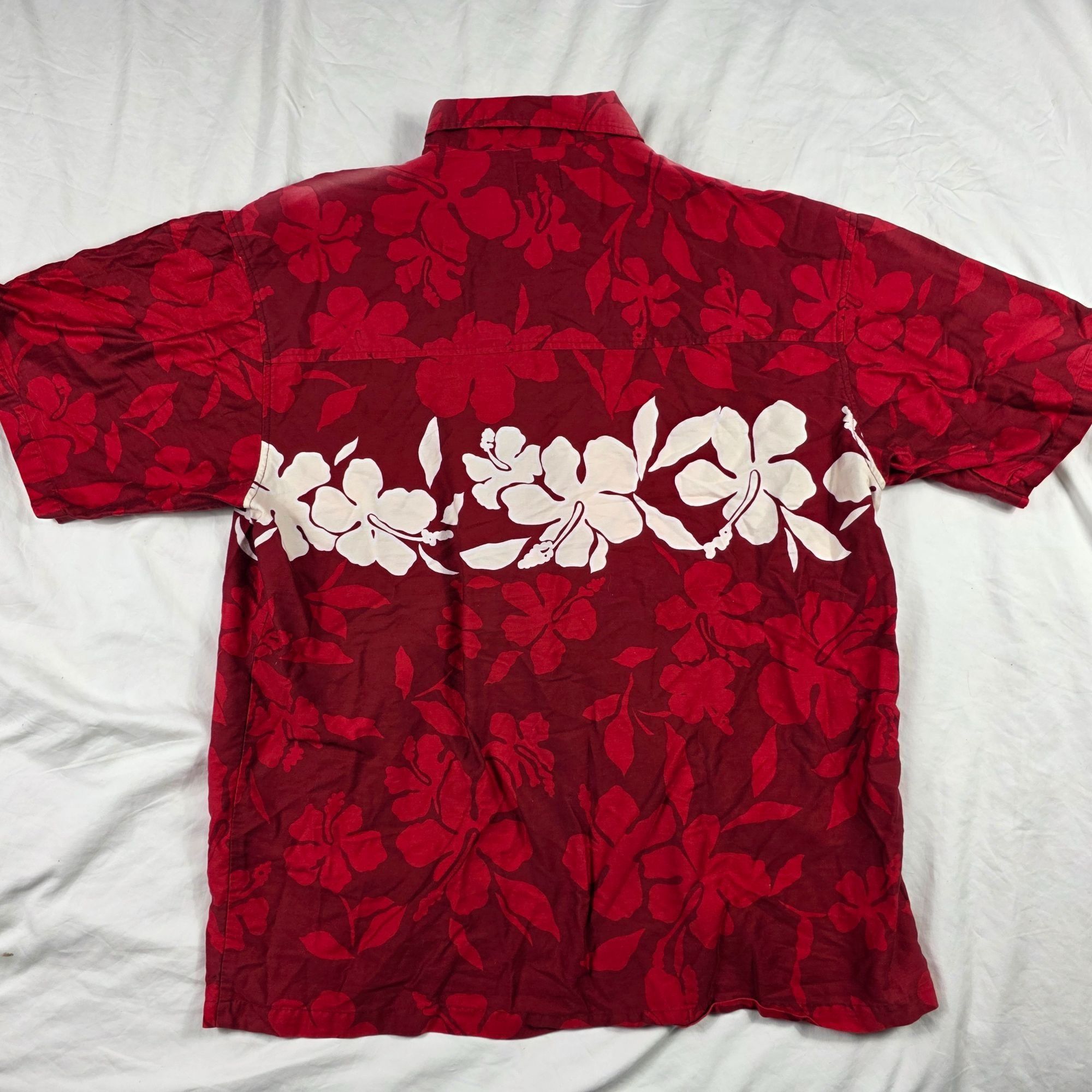Quiksilver Quiksilver Hawaiian Floral Mens Size XL Red White Short Slee Size US XL / EU 56 / 4 - 2 Thumbnail