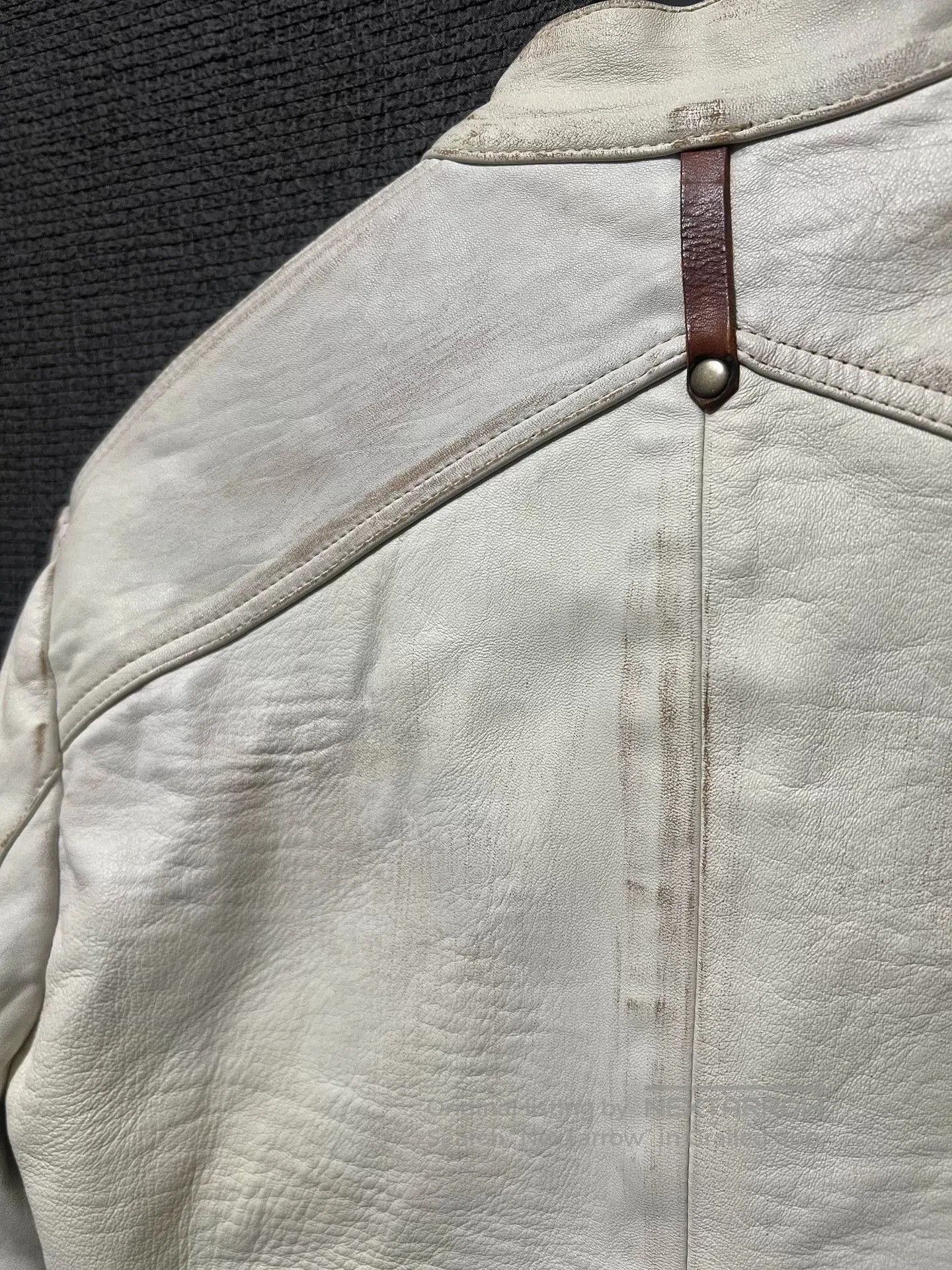 Isaac Sellam Experience Vintage Style White Leather Jacket. Size US S / EU 44-46 / 1 - 6 Thumbnail