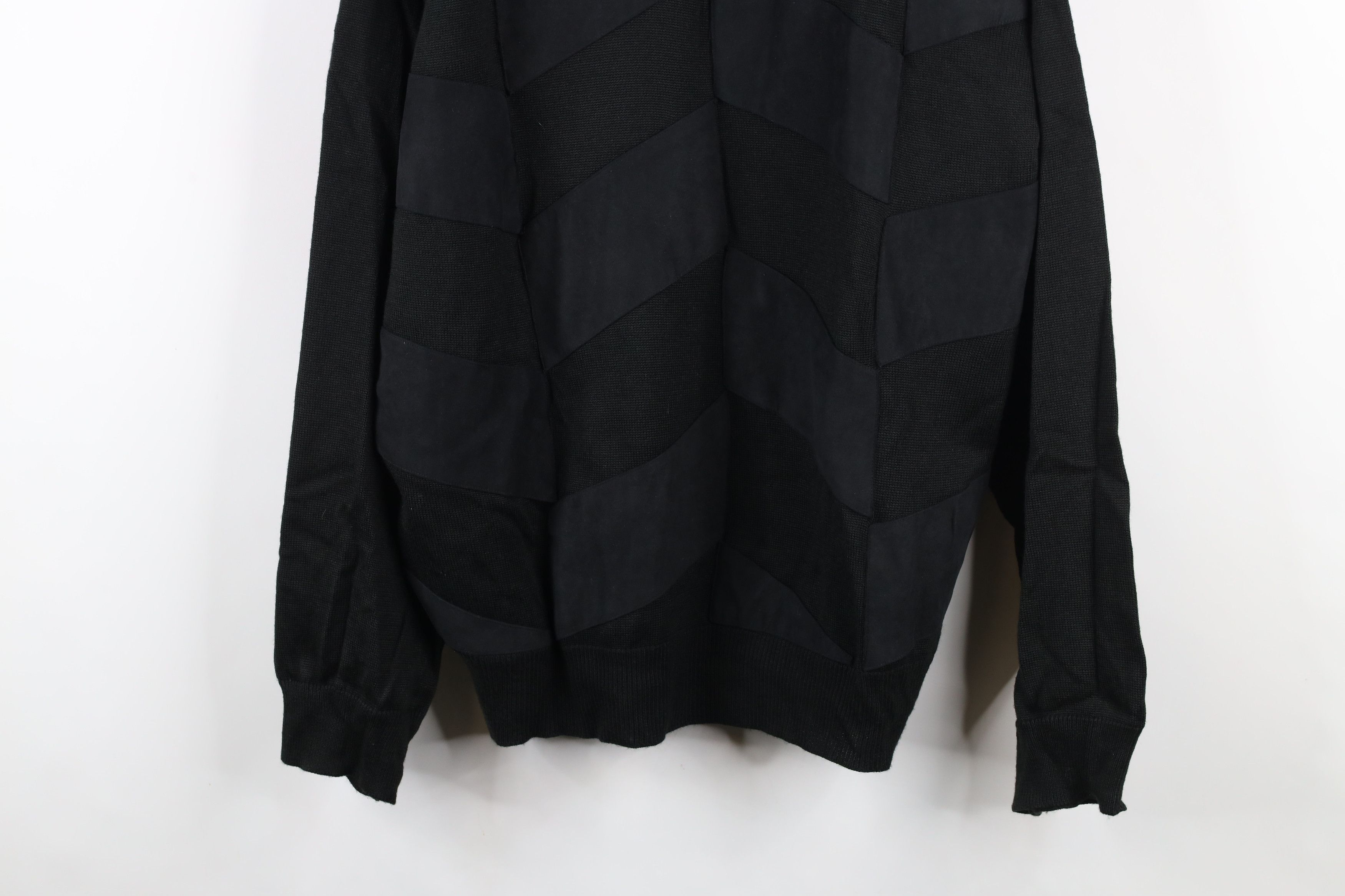 Vintage Vintage 90s Streetwear Patchwork Knit Crewneck Sweater Black Size US L / EU 52-54 / 3 - 3 Thumbnail
